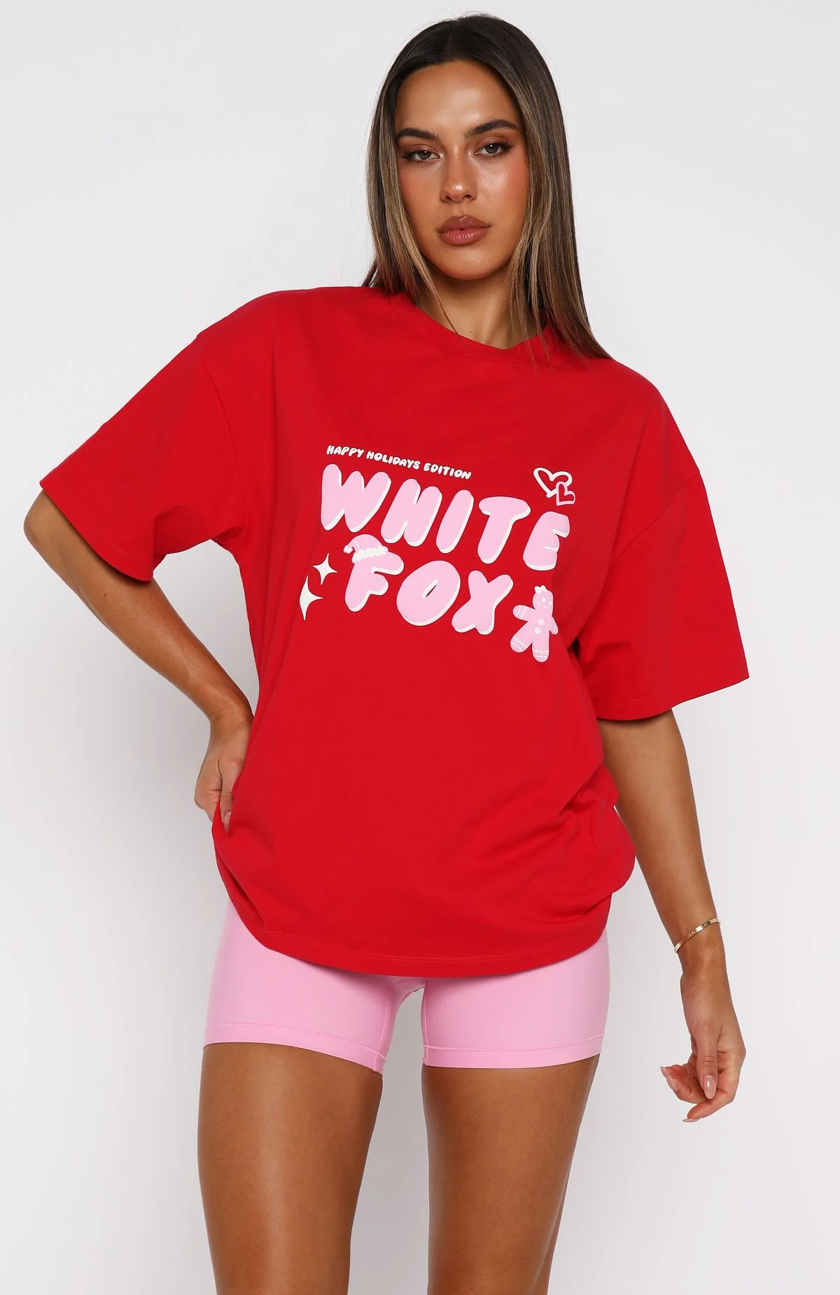 All I Want For Christmas Oversized Tee Red - Image 3