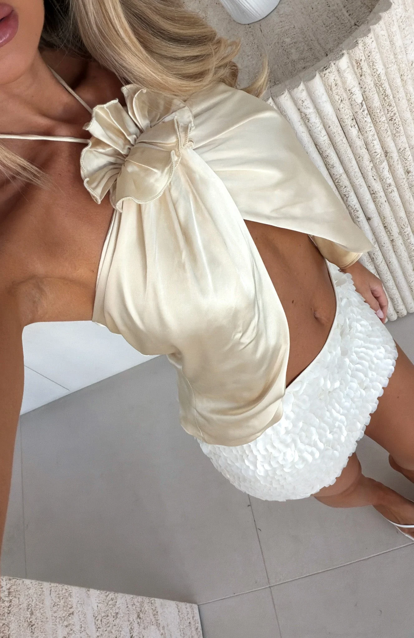 Always Blossoming Halter Top Lemon