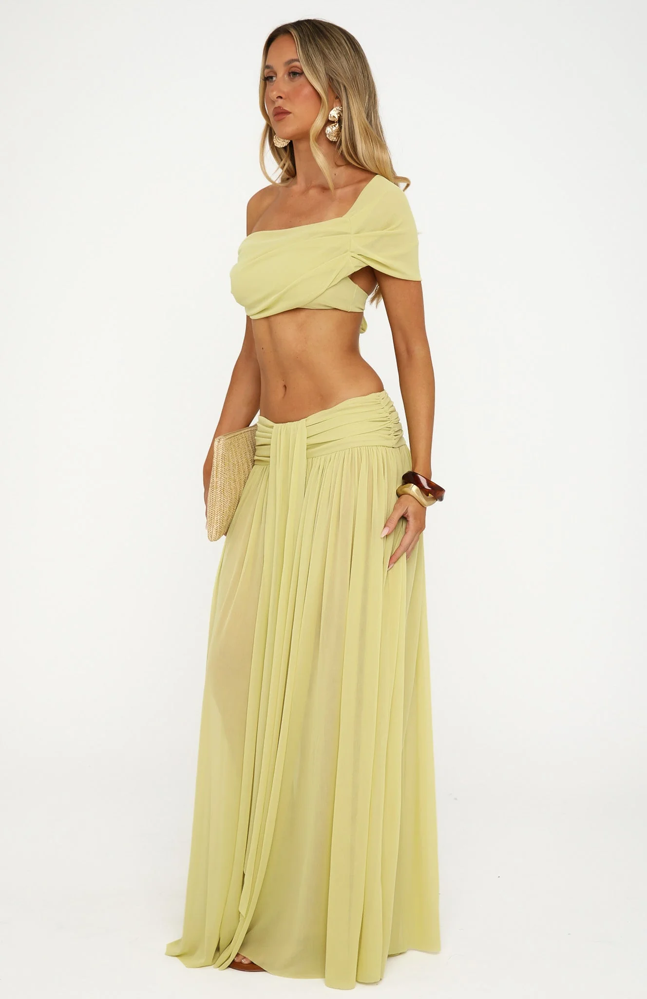 Amore Ease Maxi Skirt Pistachio Mist - Image 3