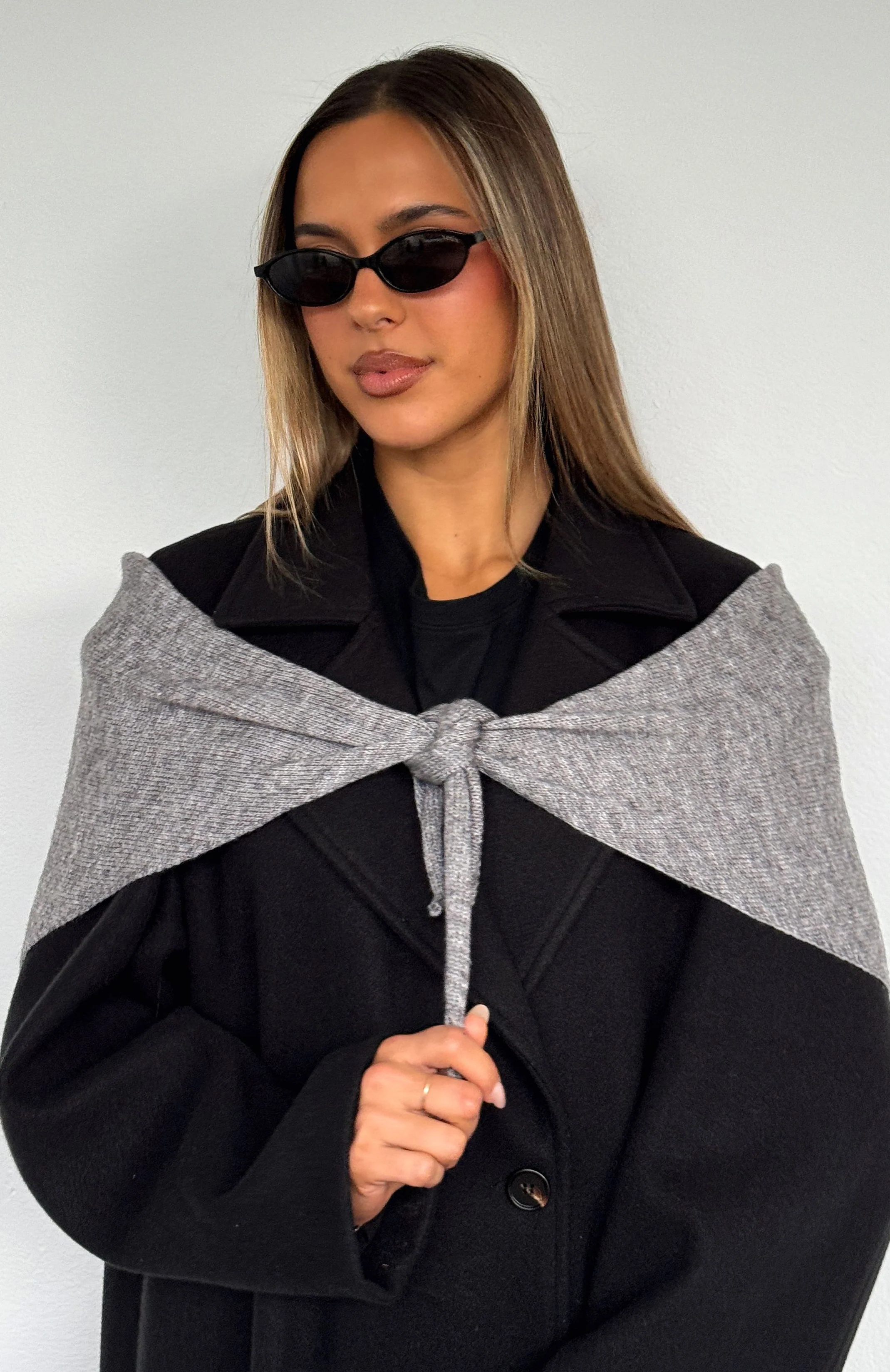 Audrey Triangle Scarf Charcoal - Image 5