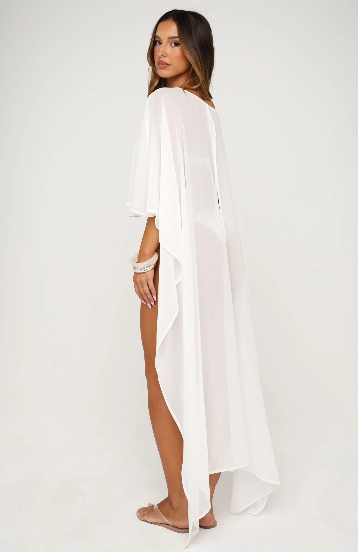 Aura Mist Poncho Top Off White - Image 5