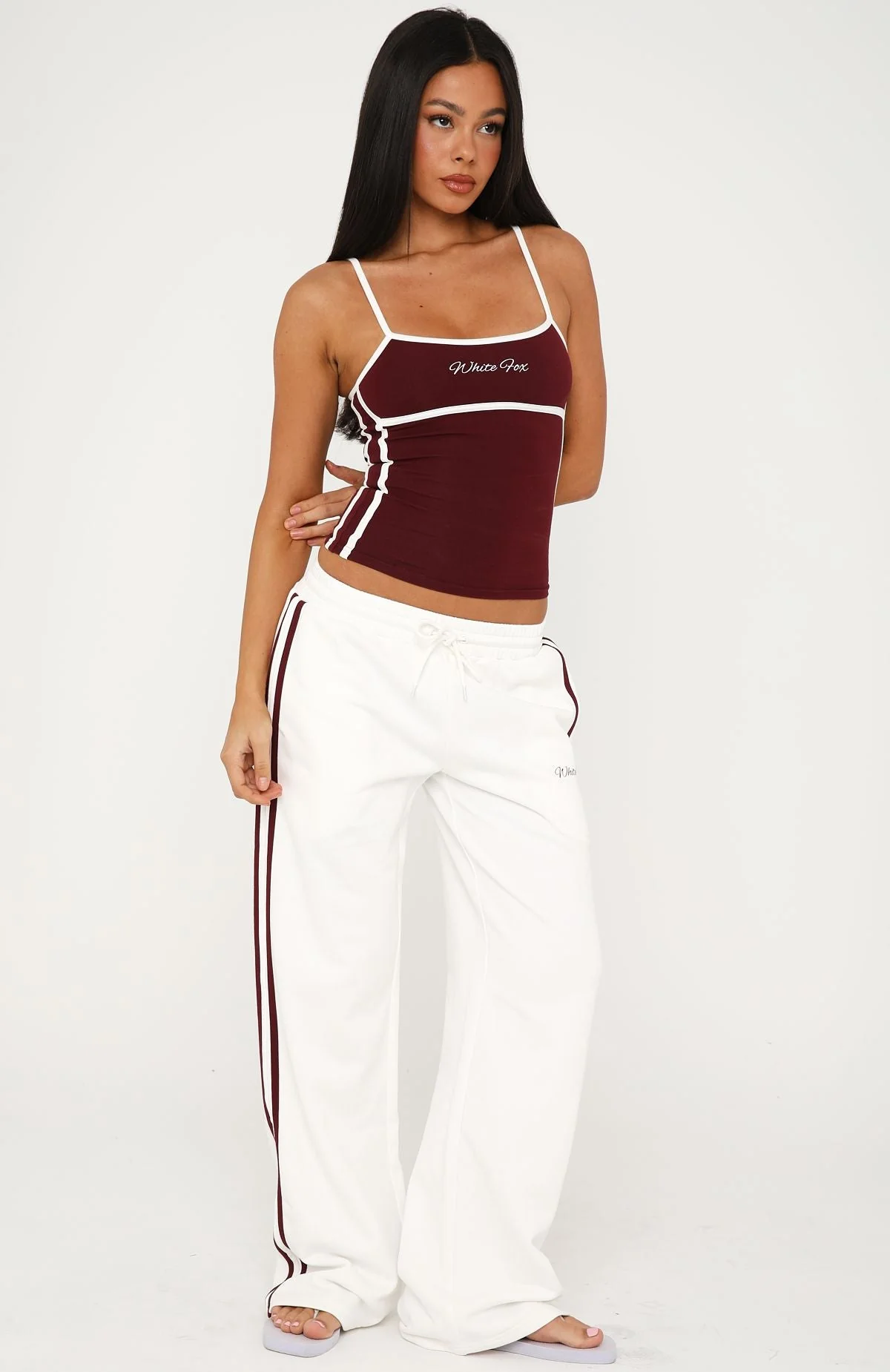 Breaking Your Heart Singlet Top Burgundy - Image 5
