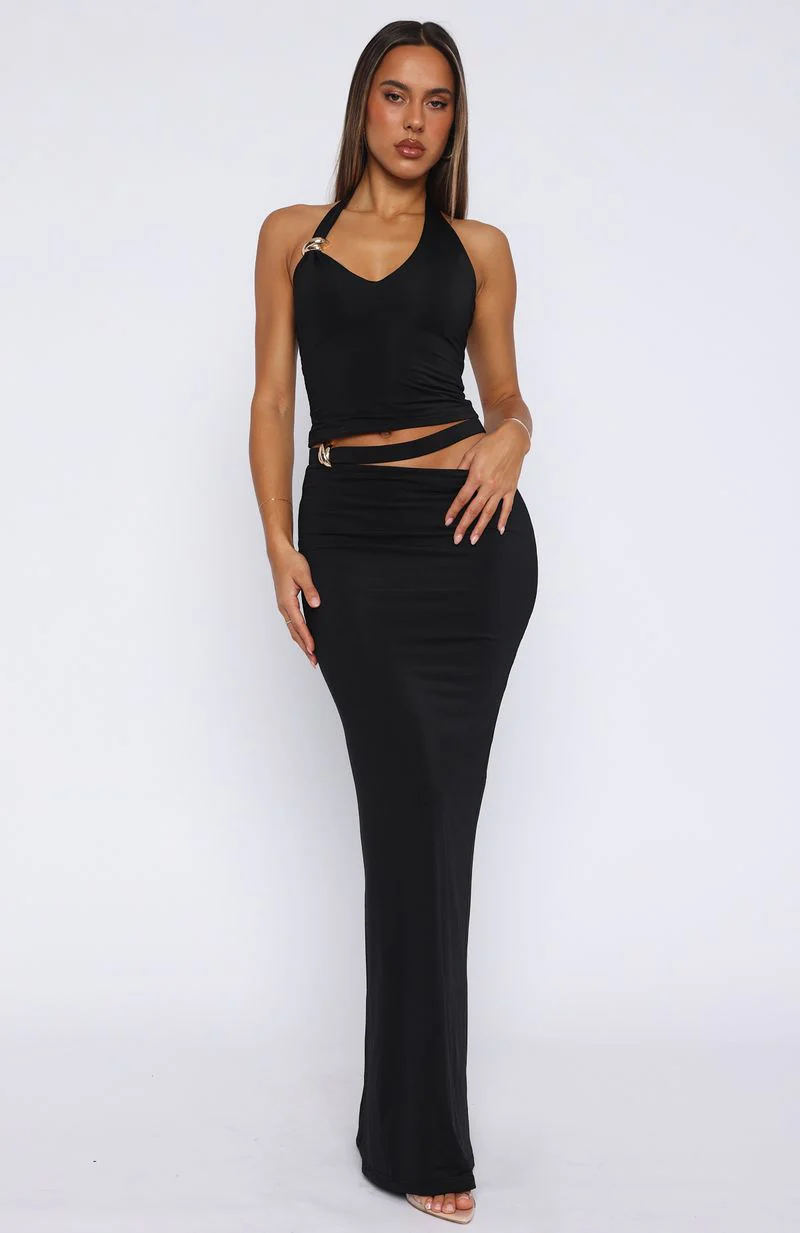 Broken Hearted Maxi Skirt Black - Image 2