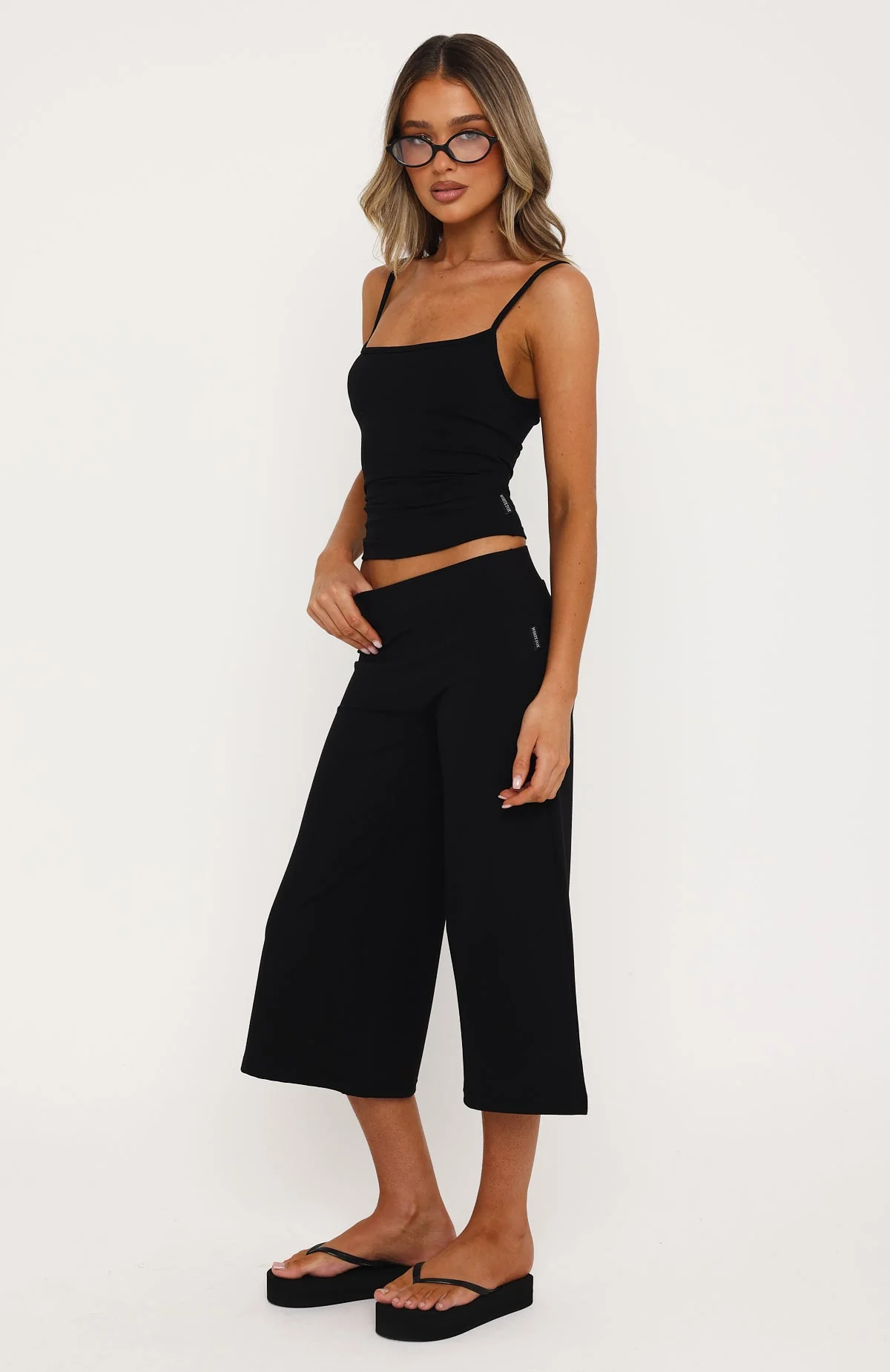 Can't Go Wrong Wide Leg Capri Black - Image 3