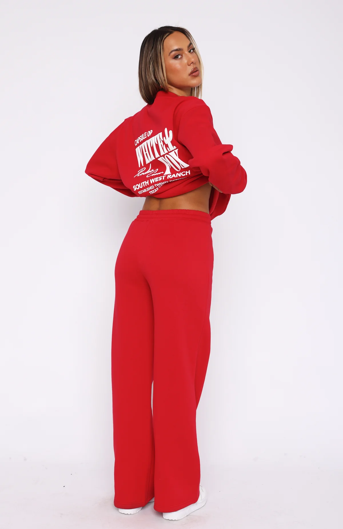 Capsule 9 Rodeo Crew Wide Leg Sweatpants Red - Image 4