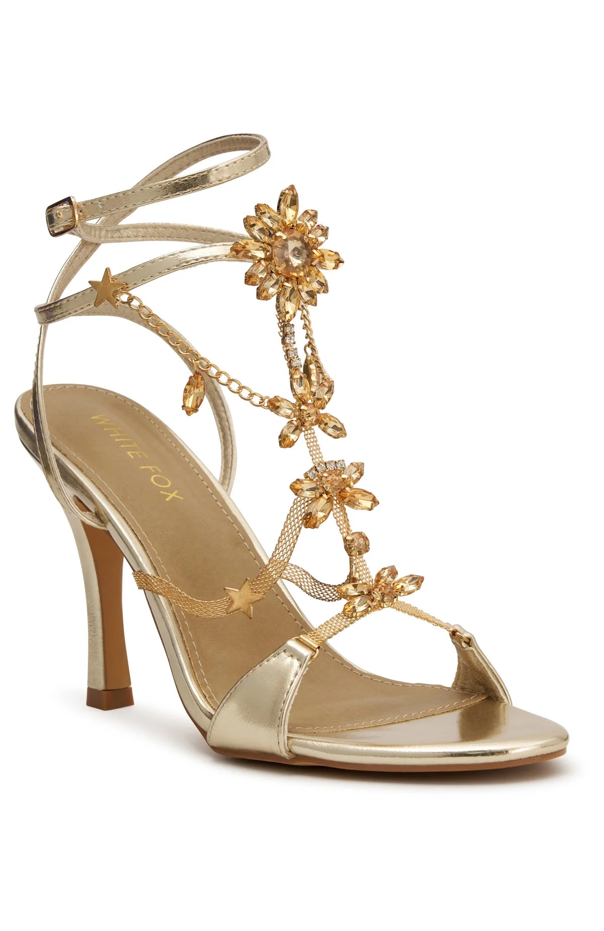 Chaya Embellished Wrap Heel Champagne - Image 3