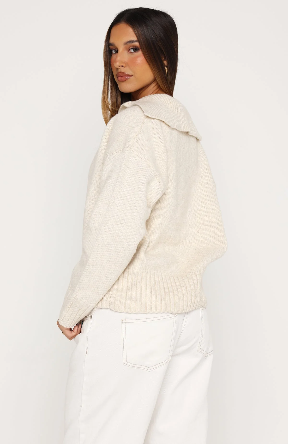 Chrissy Knit Sweater Oat Marle - Image 4