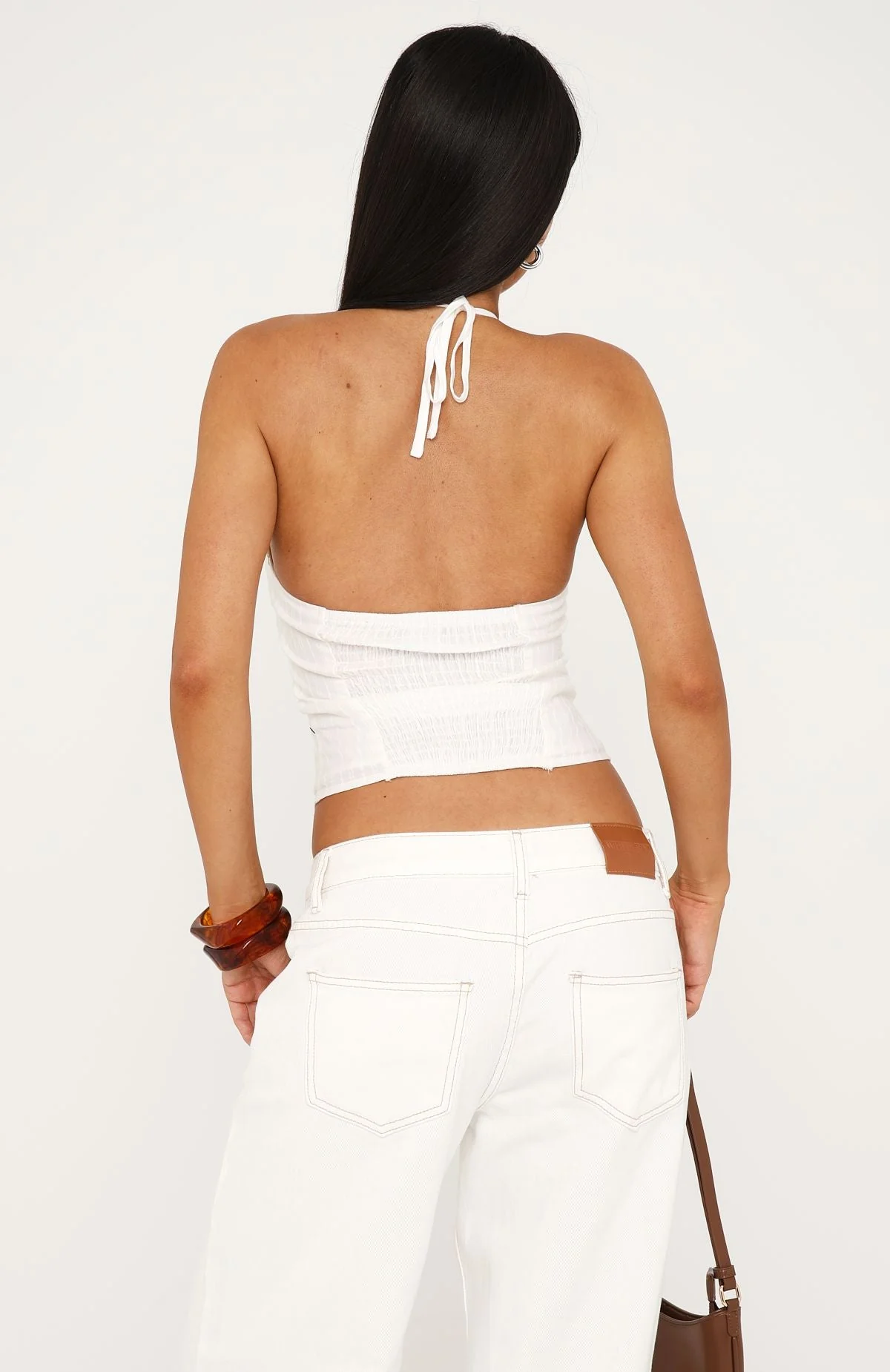 Clocked Off Halter Top White - Image 4