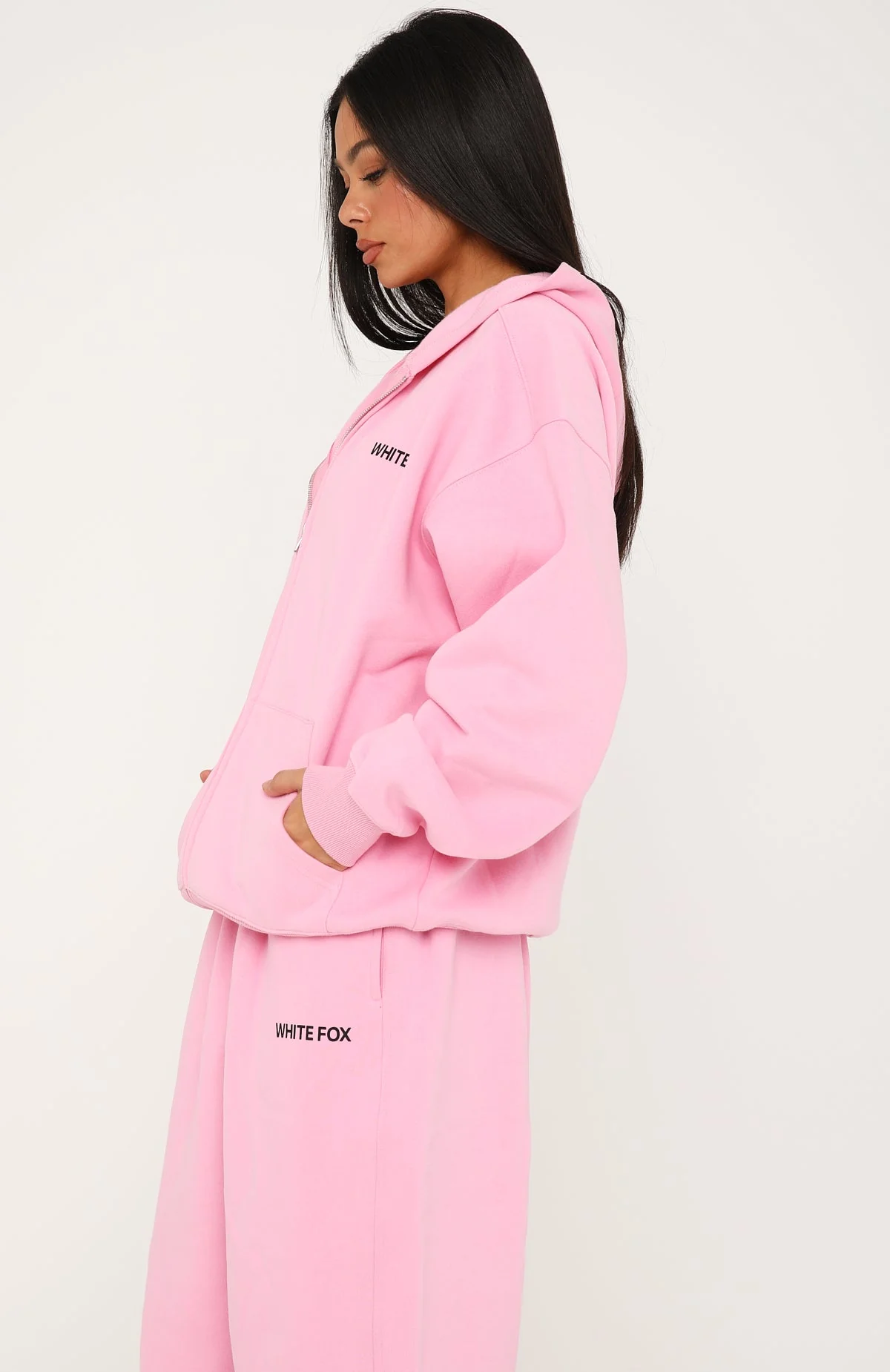 Core Classic Zip Front Hoodie Pink - Image 3