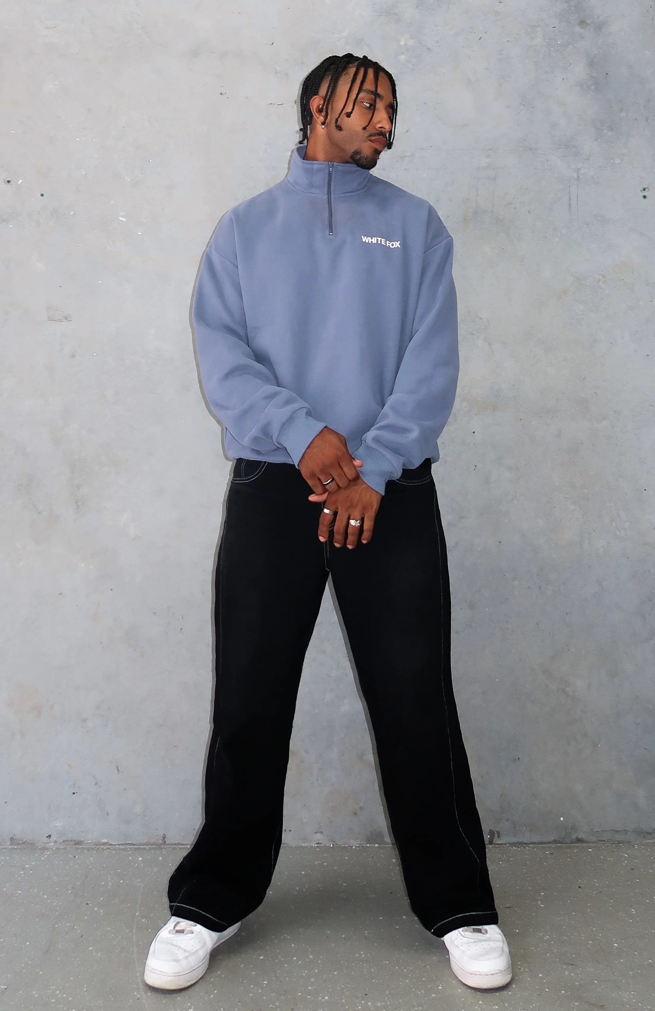 Core Classic Zip Front Sweater Ocean - Image 2