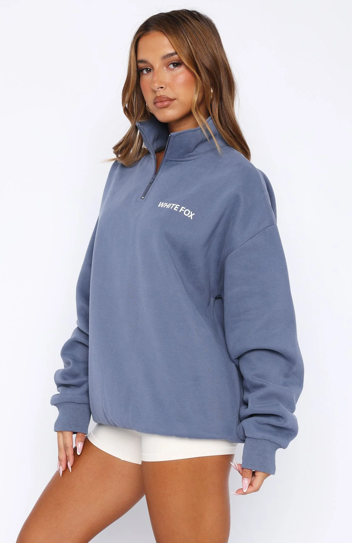 Core Classic Zip Front Sweater Ocean - Image 4