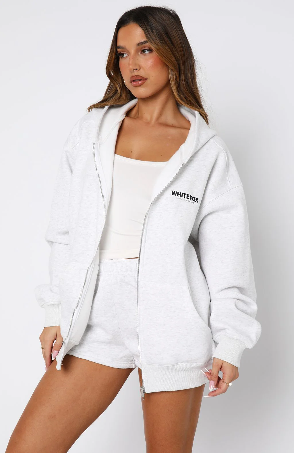 Core Essentials Zip Hoodie Grey Marle - Image 6