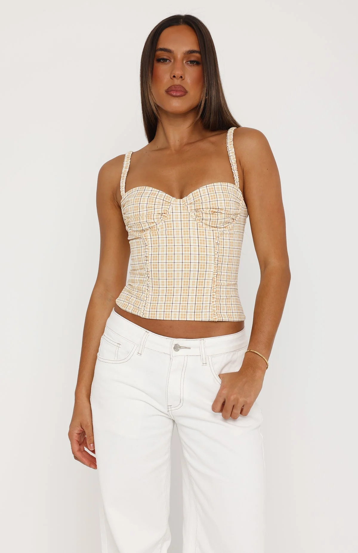 Cosmic Crush Bustier Burnt Butter Check - Image 3