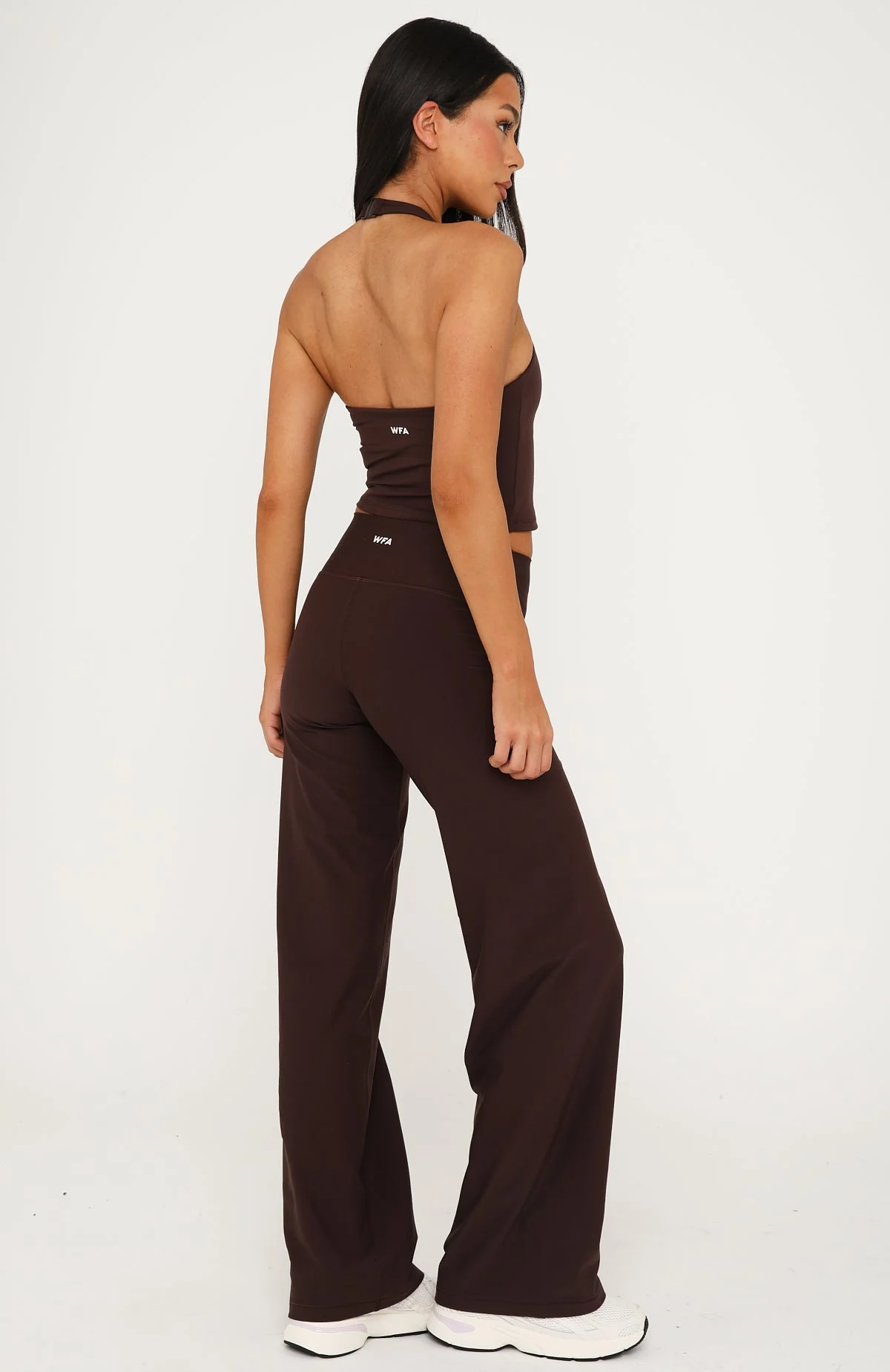Crushing Wide Leg Leggings Dark Chocolate - Image 5
