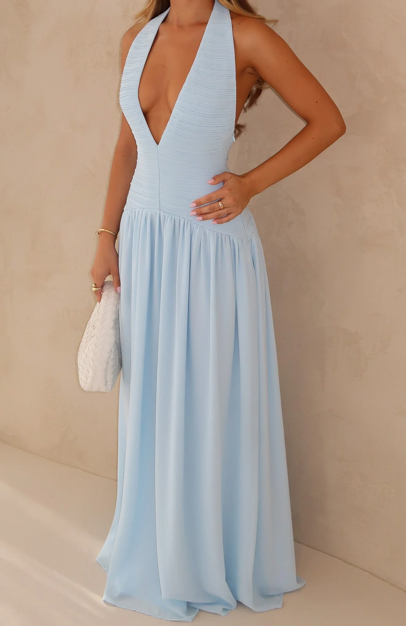 Dancing Dazzle Maxi Dress Baby Blue - Image 2
