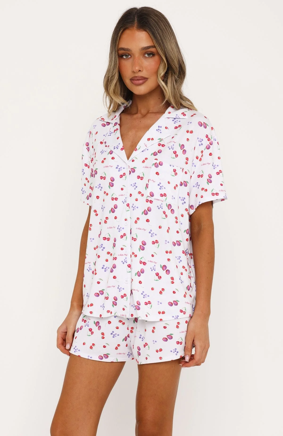Dreamscape Printed Pyjama Set White Berries - Image 4