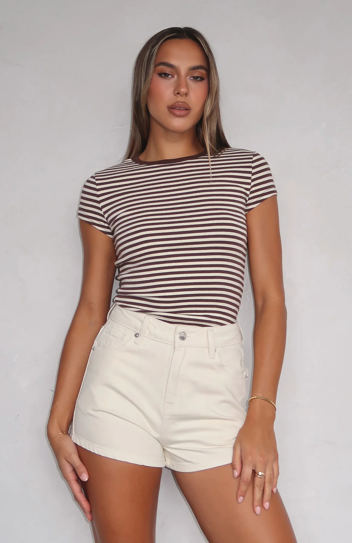 Emerson Denim Shorts Cream