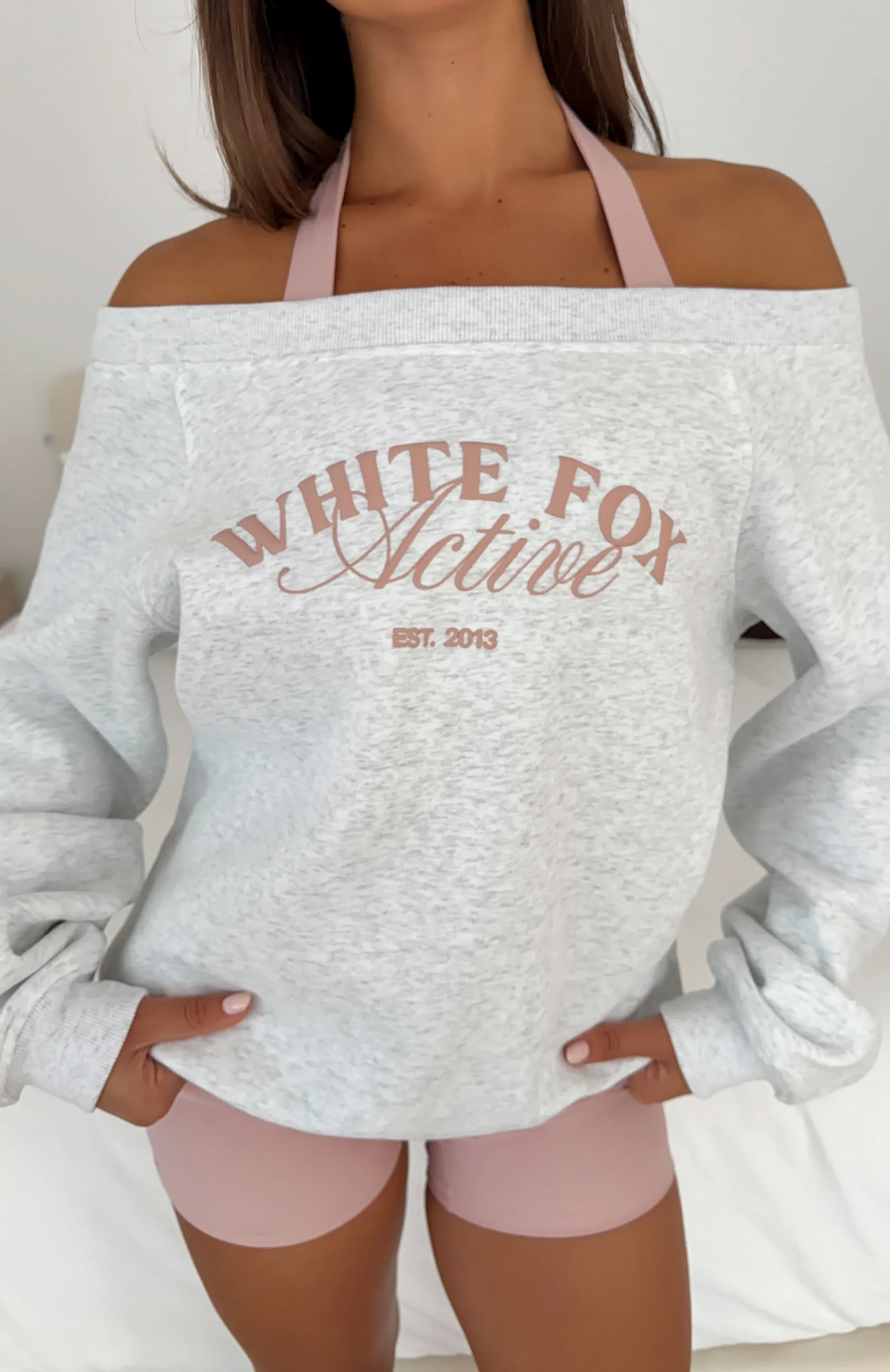 Far Away Off Shoulder Sweater Grey Marle - Image 2