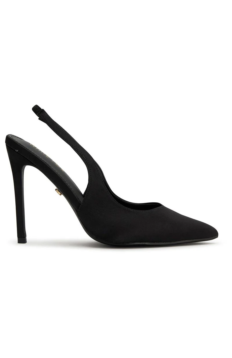 Fisher Heels Black Satin - Image 3