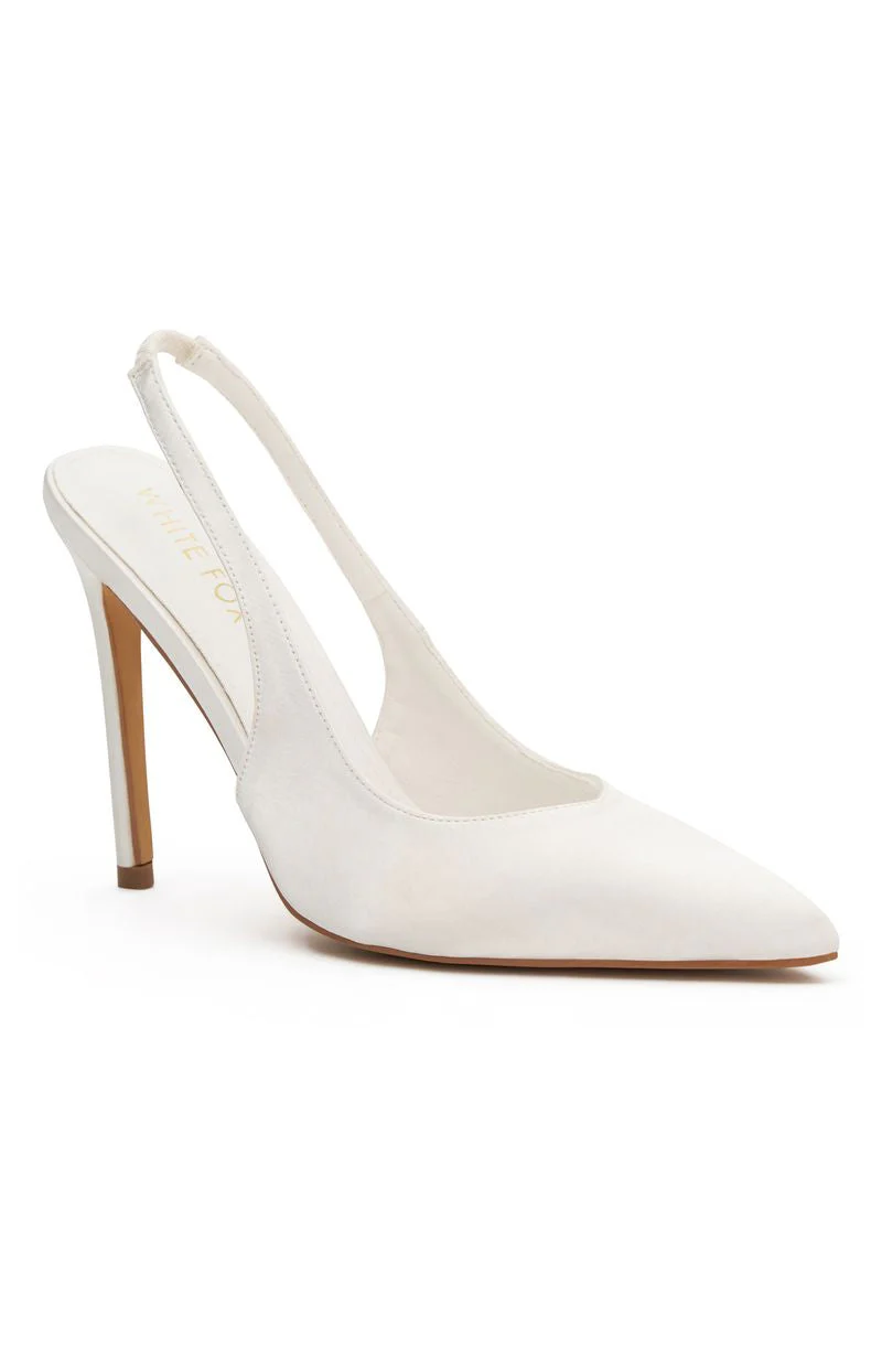 Fisher Heels White Satin - Image 2
