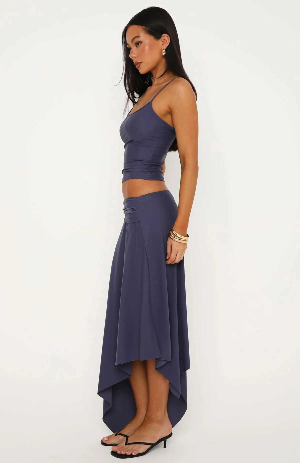 Free All Night Midi Skirt Steel - Image 3