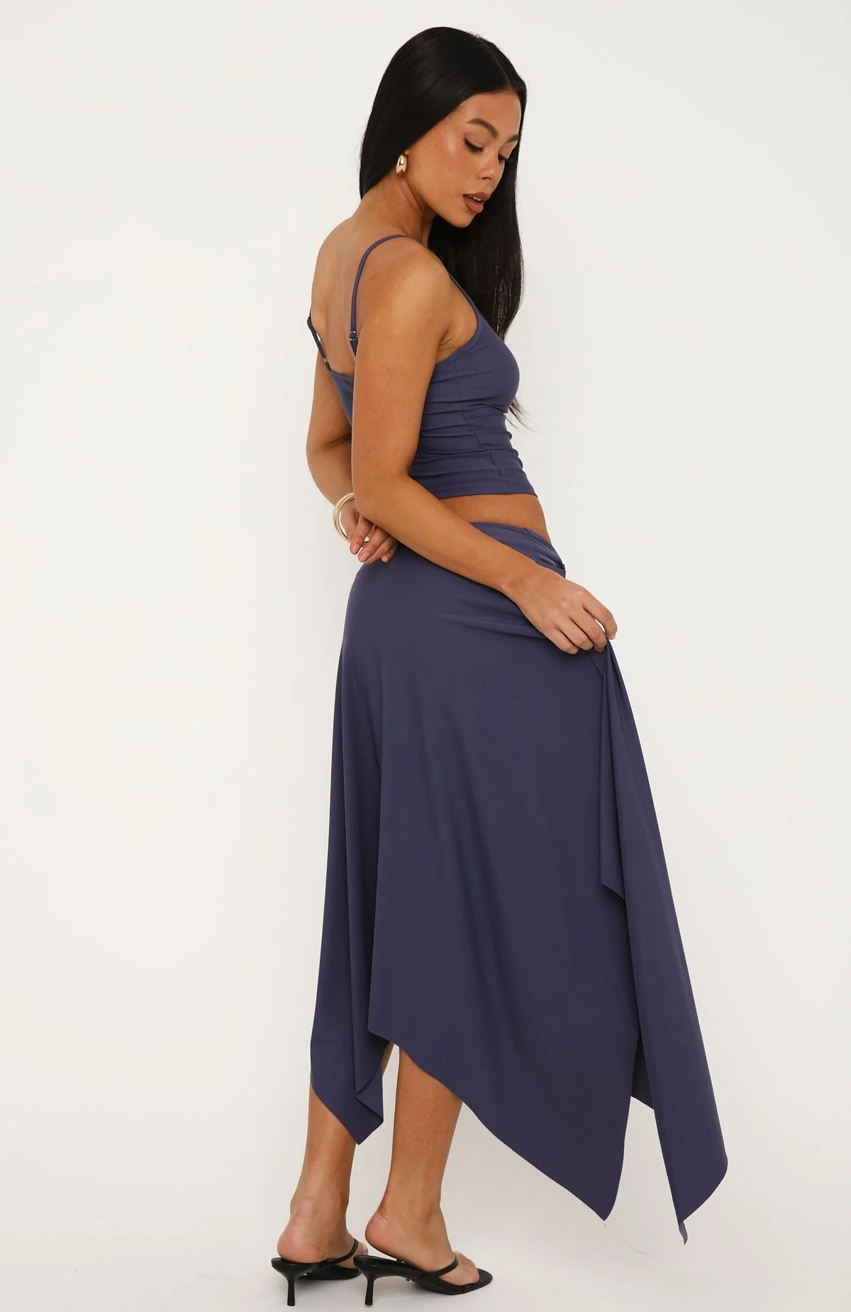 Free All Night Midi Skirt Steel - Image 4