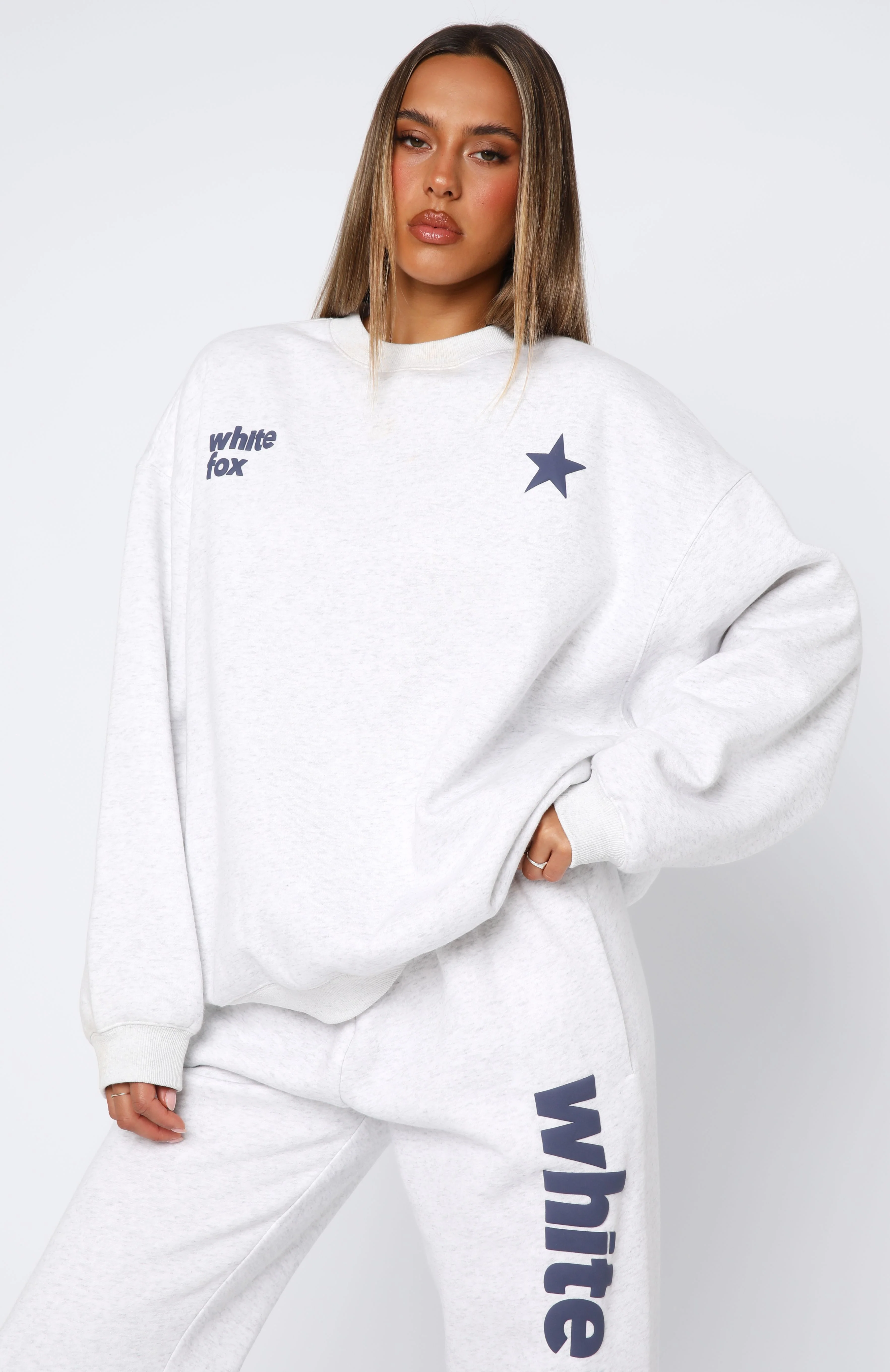 From The Archives Freya Oversized Sweater Grey Marle - Image 3