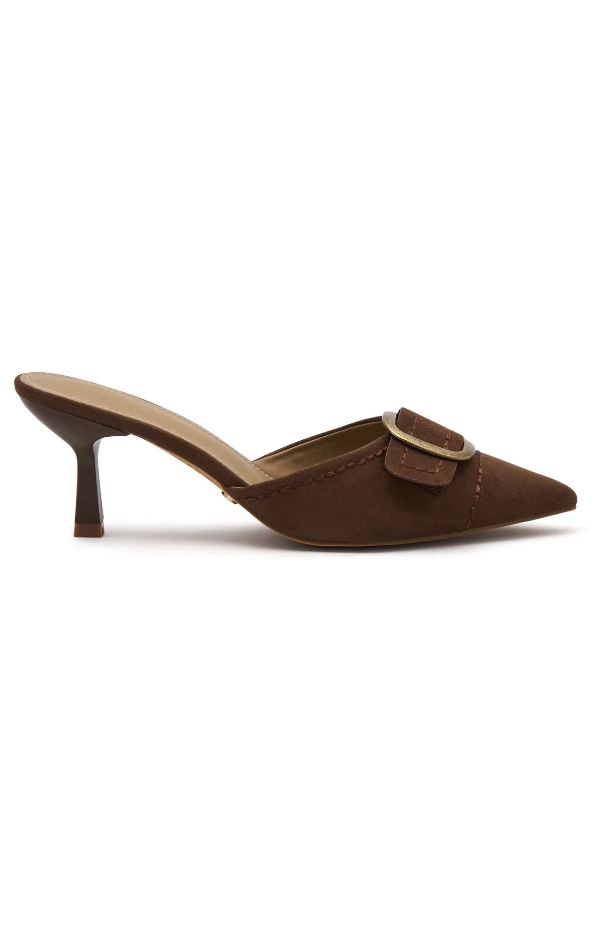 Gino Mules Chocolate Faux Suede - Image 4