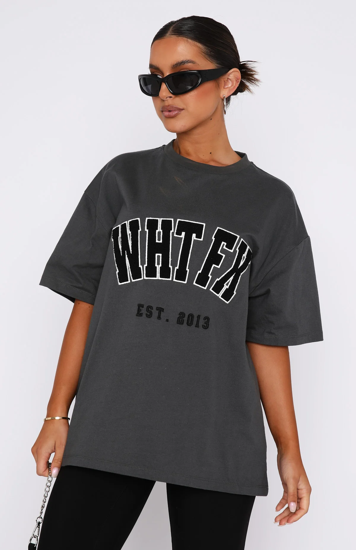 Give It Away Oversized Tee Charcoal - Image 2