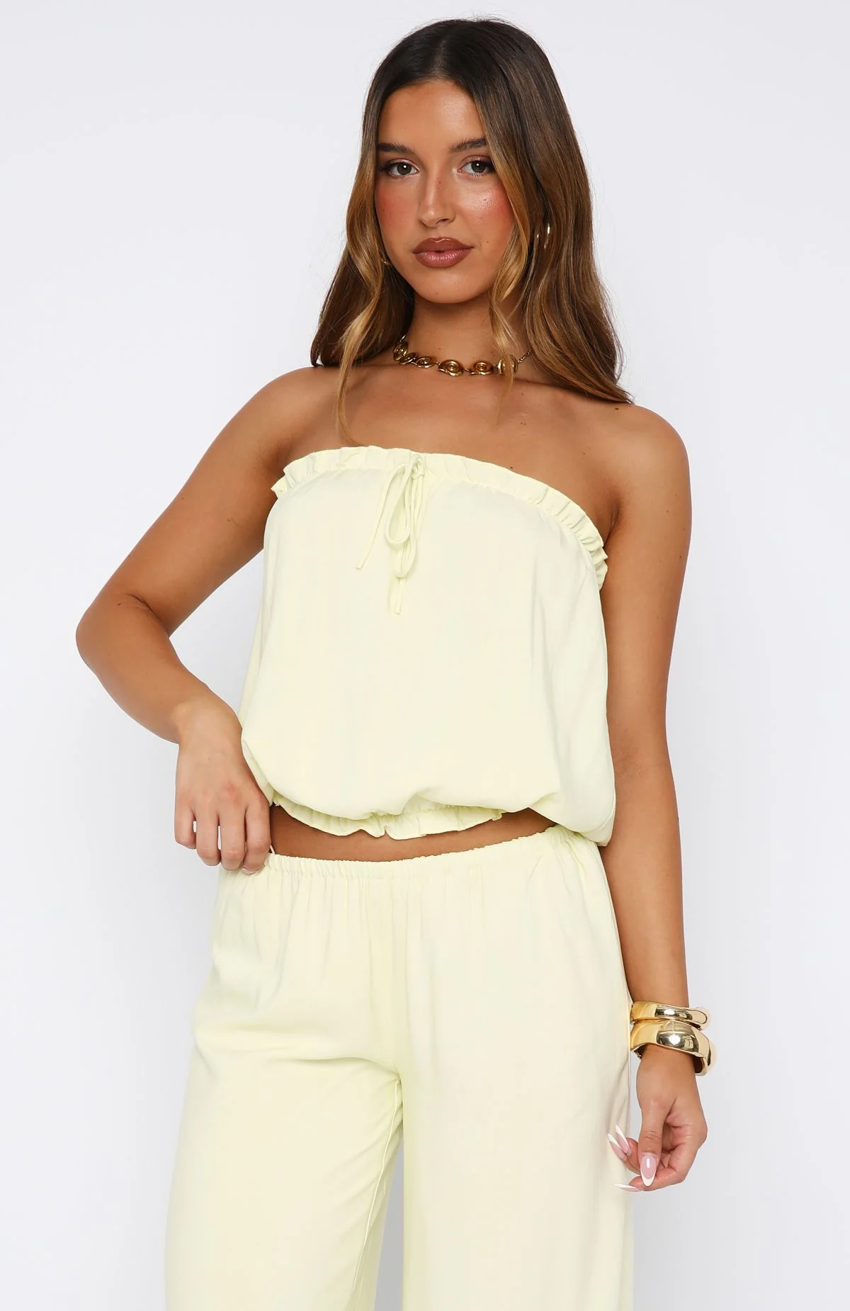 Golden Child Strapless Top Lemon - Image 2