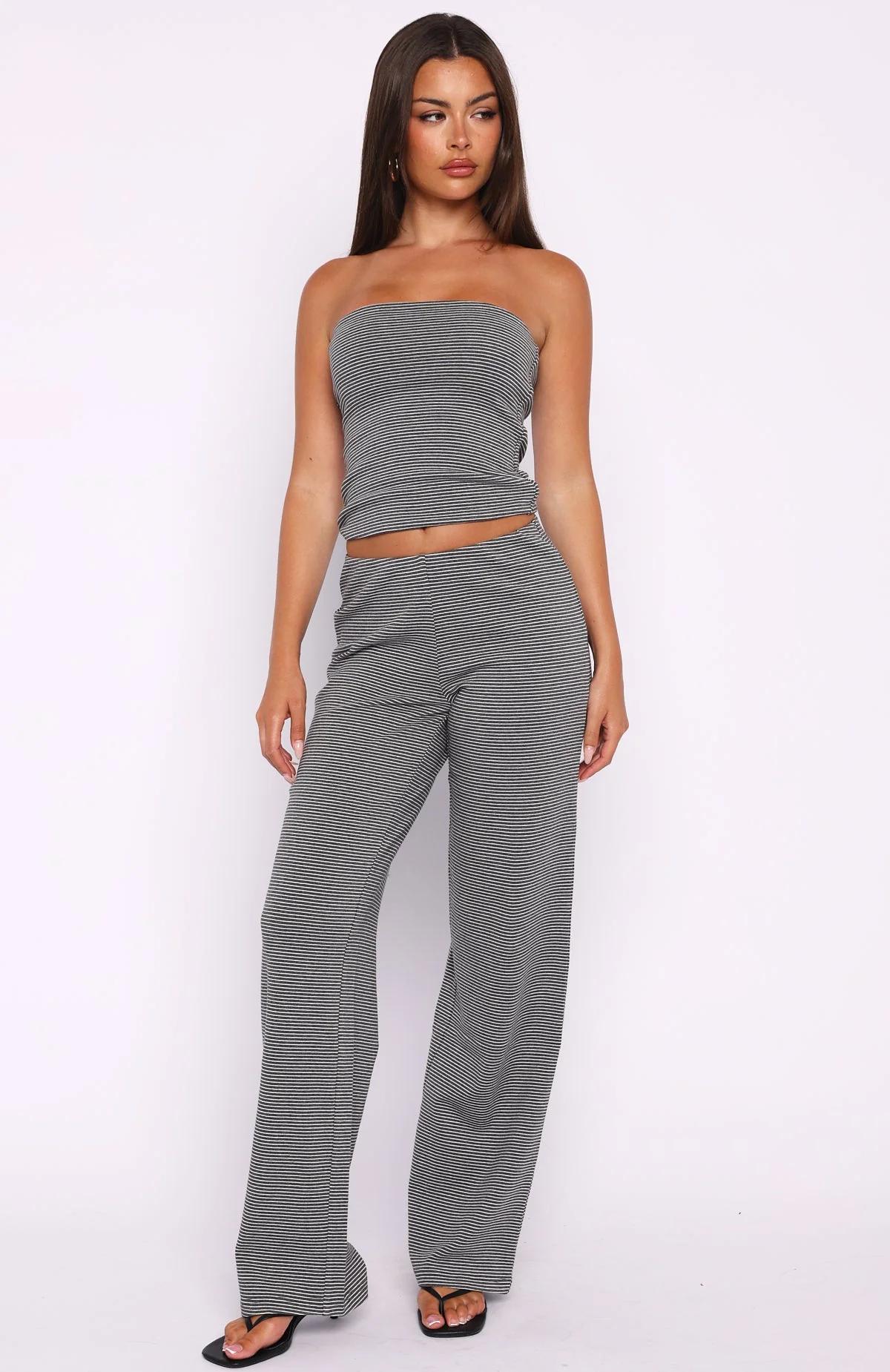 Happy It Happened Pants Grey/White Stripe - Image 2