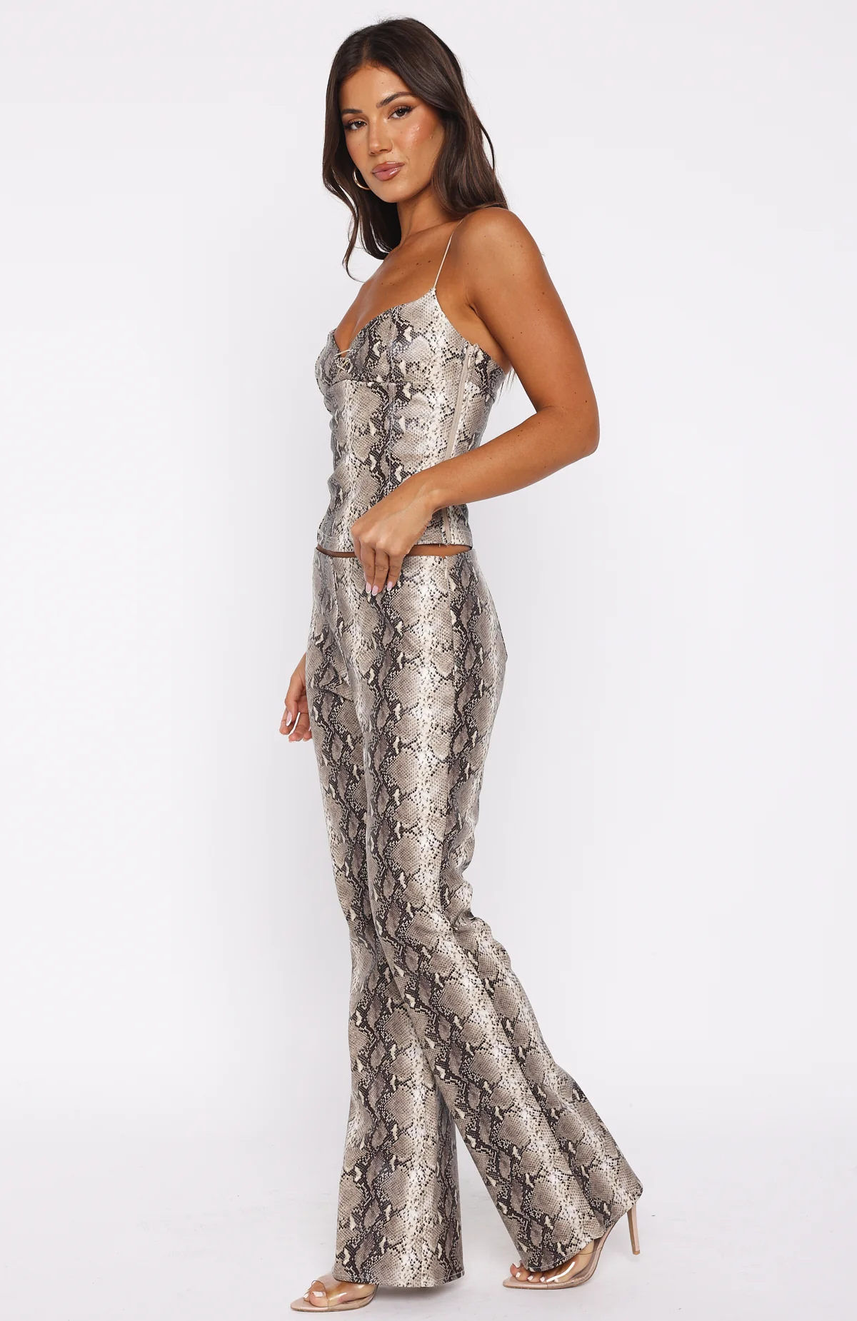 Heat Check PU Pants Tan Snake - Image 4