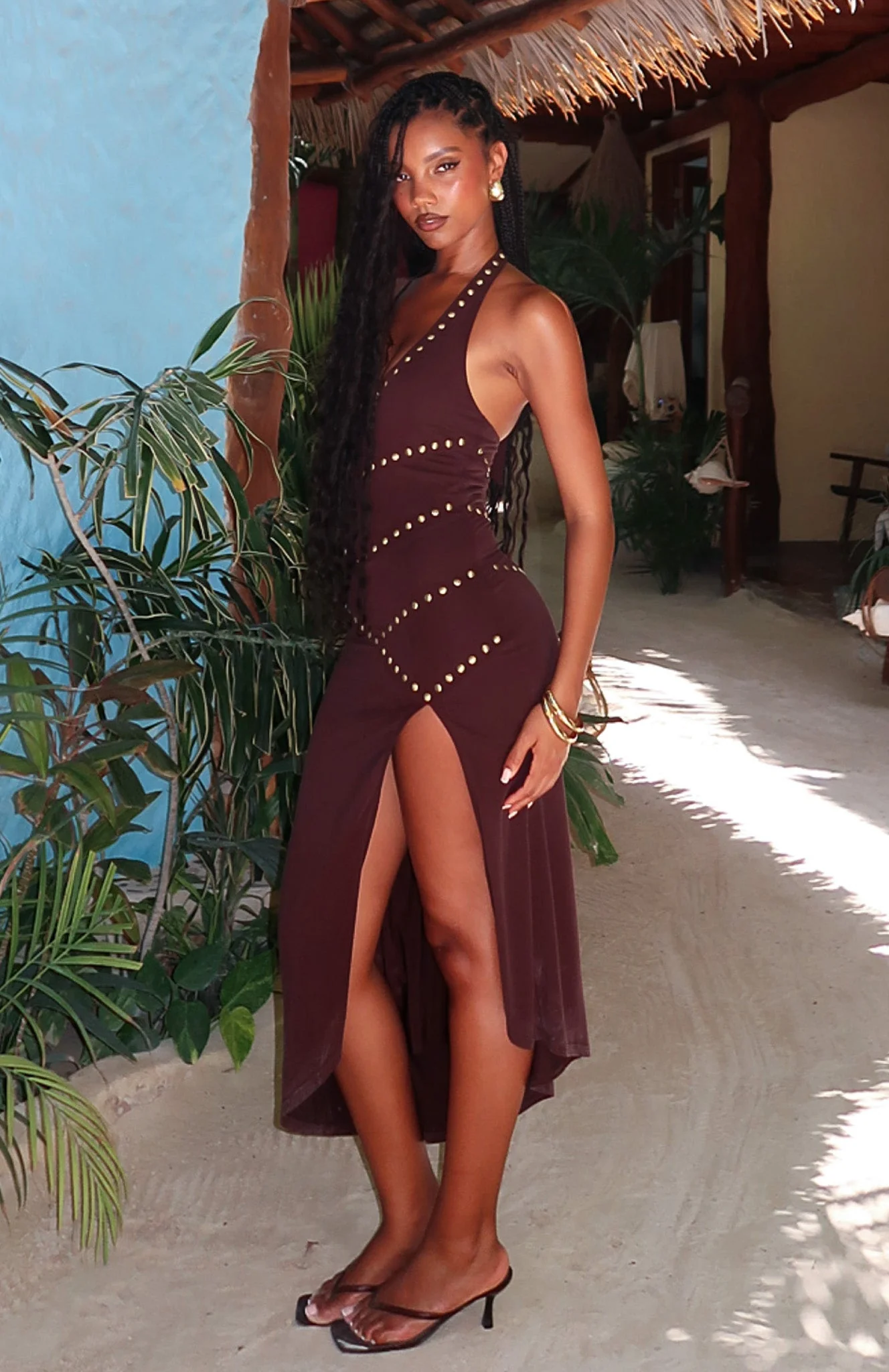 Hot To Handle Midi Dress Chocolate - Image 2
