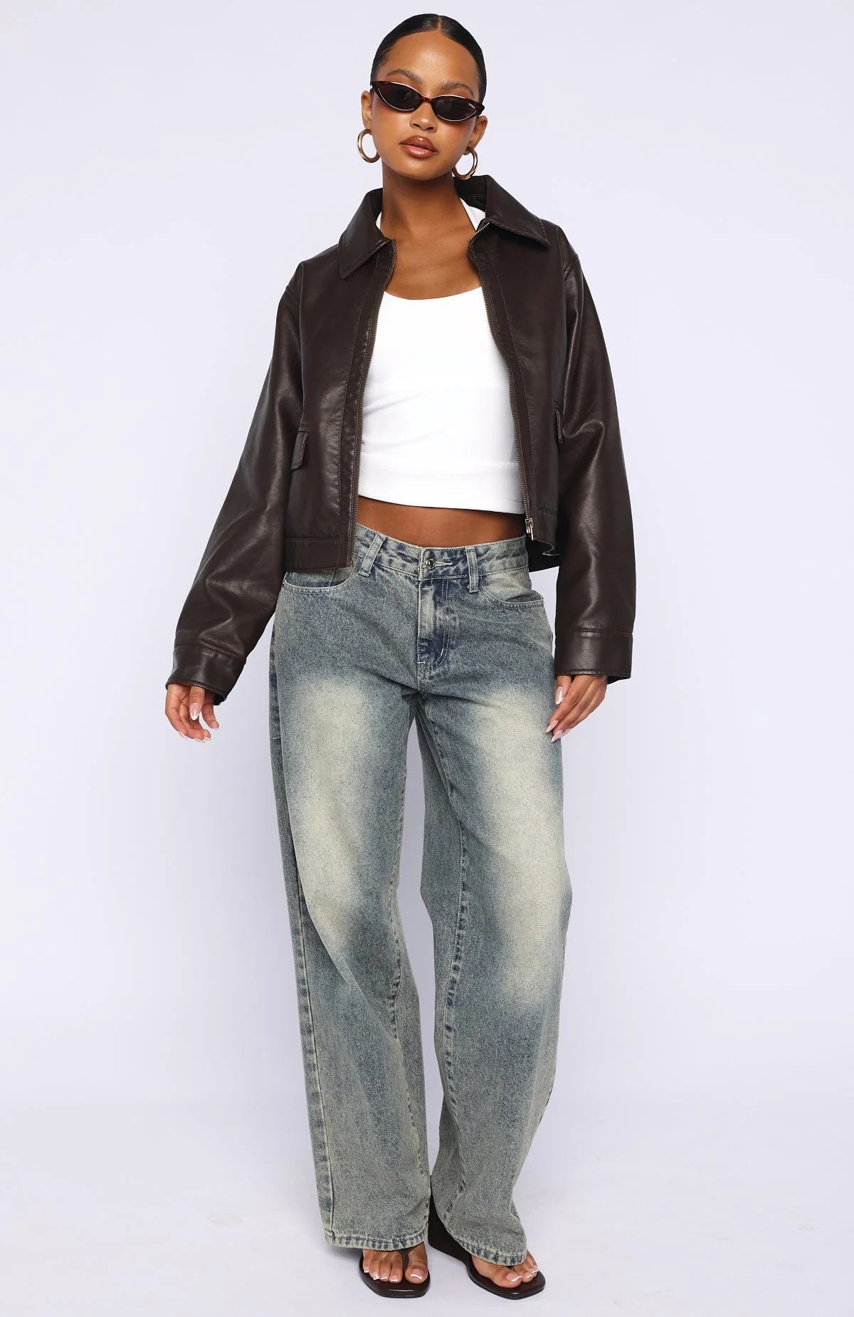I Know Love PU Jacket Chocolate - Image 6
