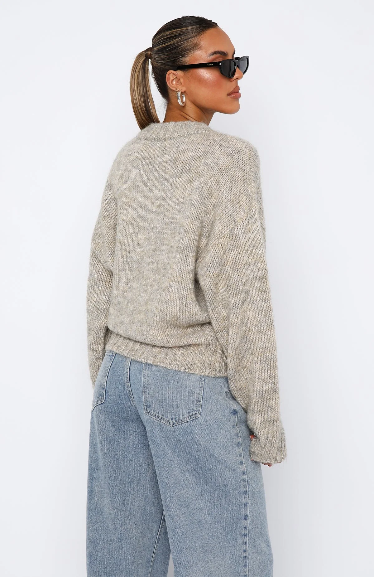 Ice Queen Knit Sweater Peppered Taupe - Image 5