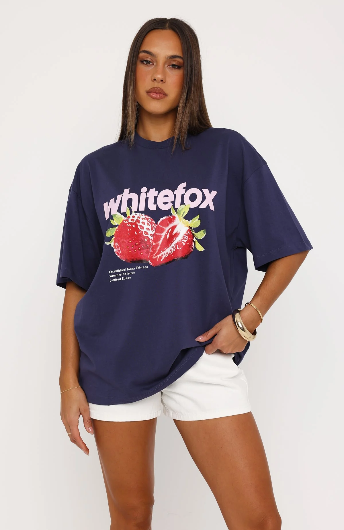 Juicy Gossip Oversized Tee Navy - Image 2