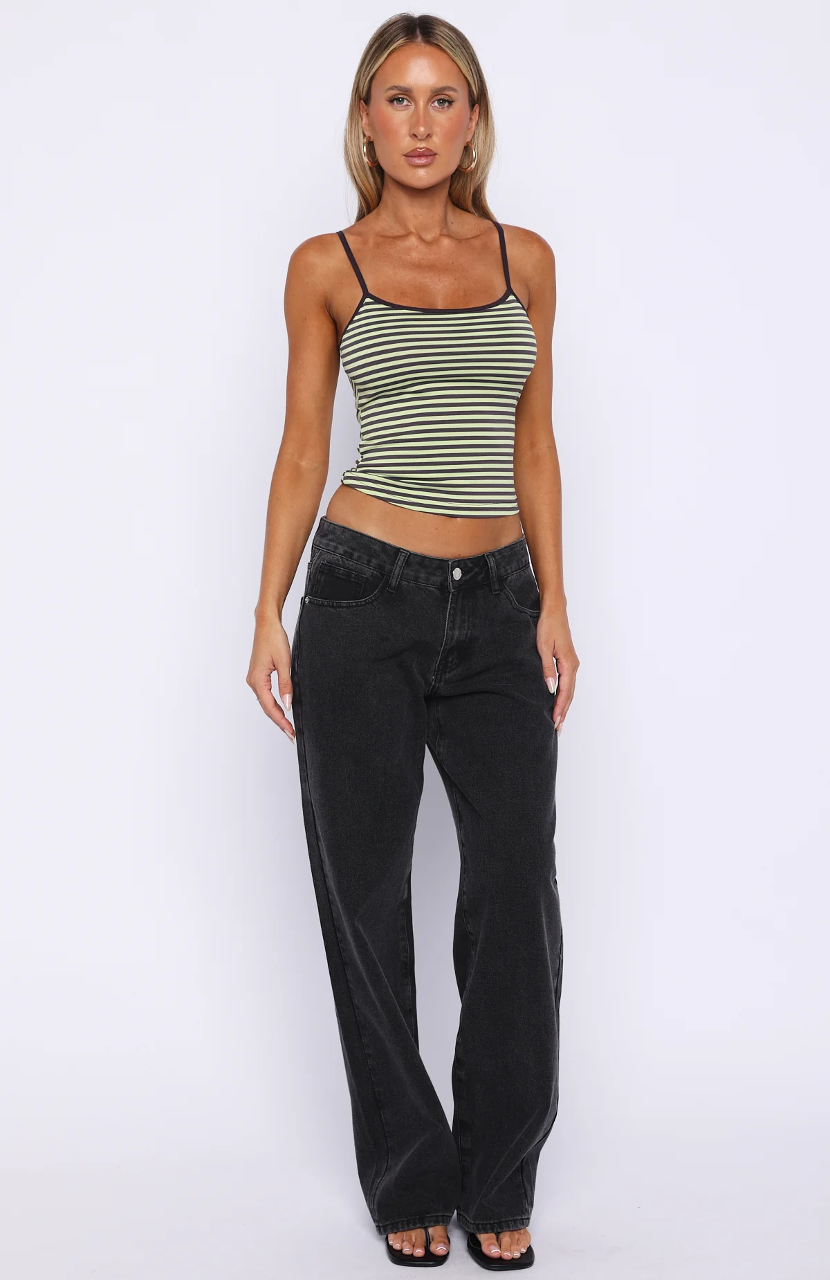 Just Let It Go Singlet Green/Plum Stripe - Image 5