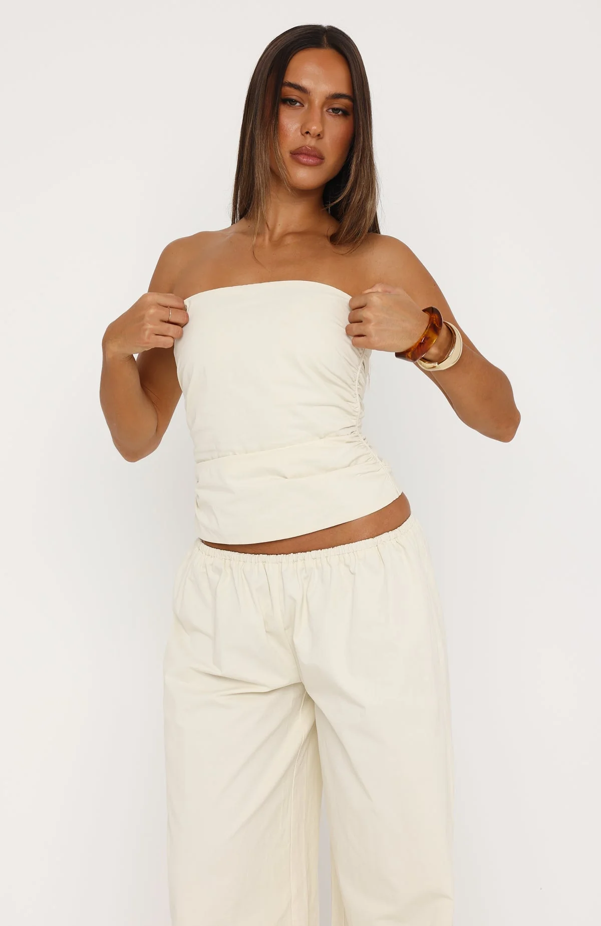 Just Like This Strapless Top Cream - Image 3
