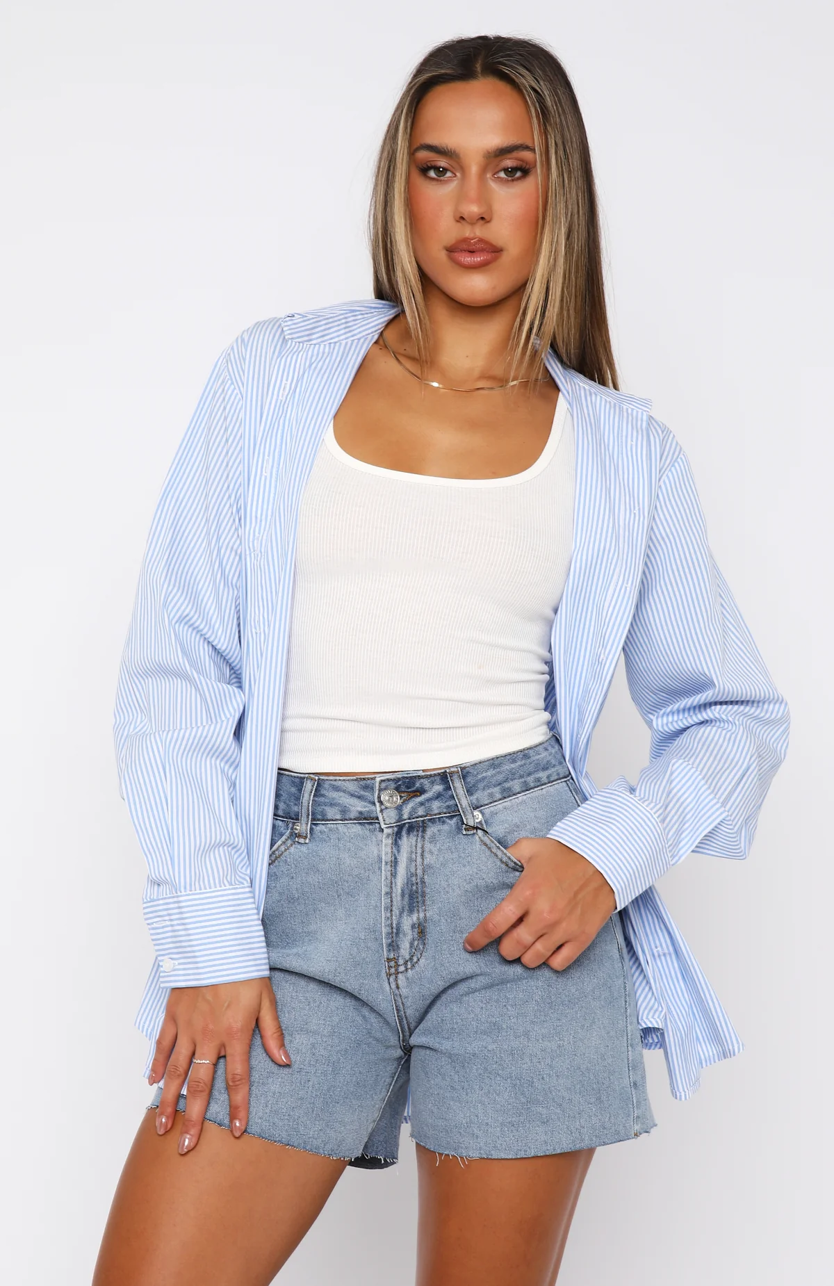 Keep It Brief Denim Shorts Blue - Image 5