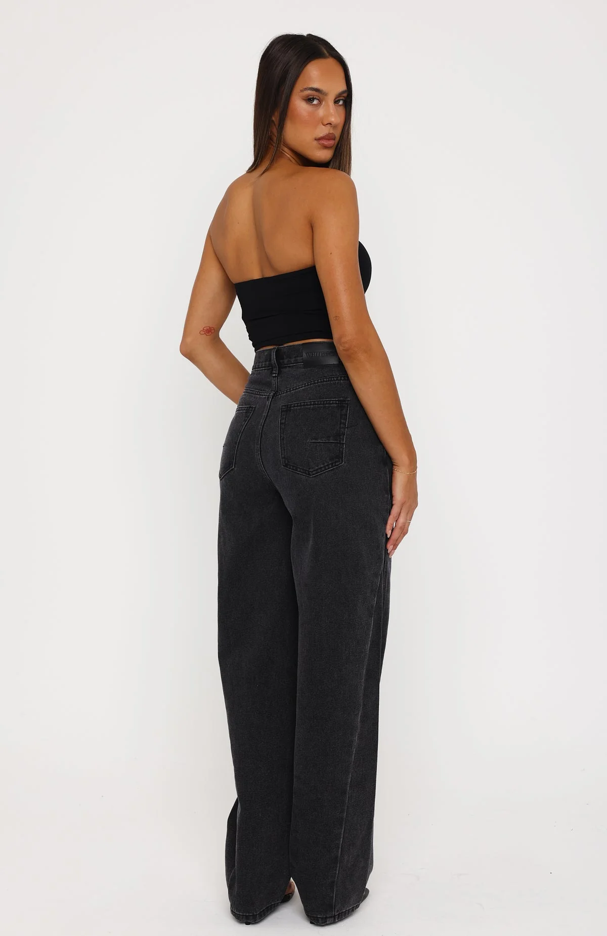 Kiara High Rise Barrel Leg Jeans Black Acid - Image 4
