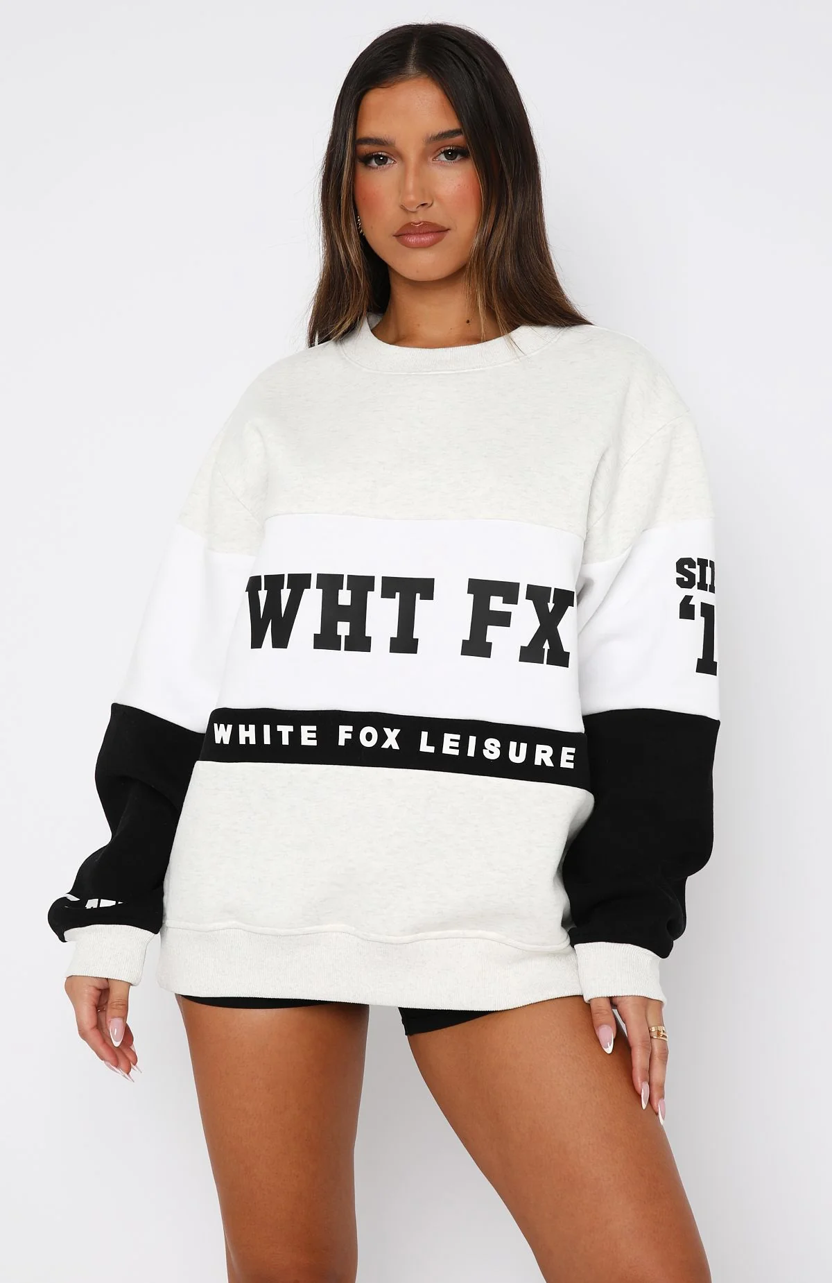 Latest And Greatest Oversized Sweater Grey Marle/Black - Image 2
