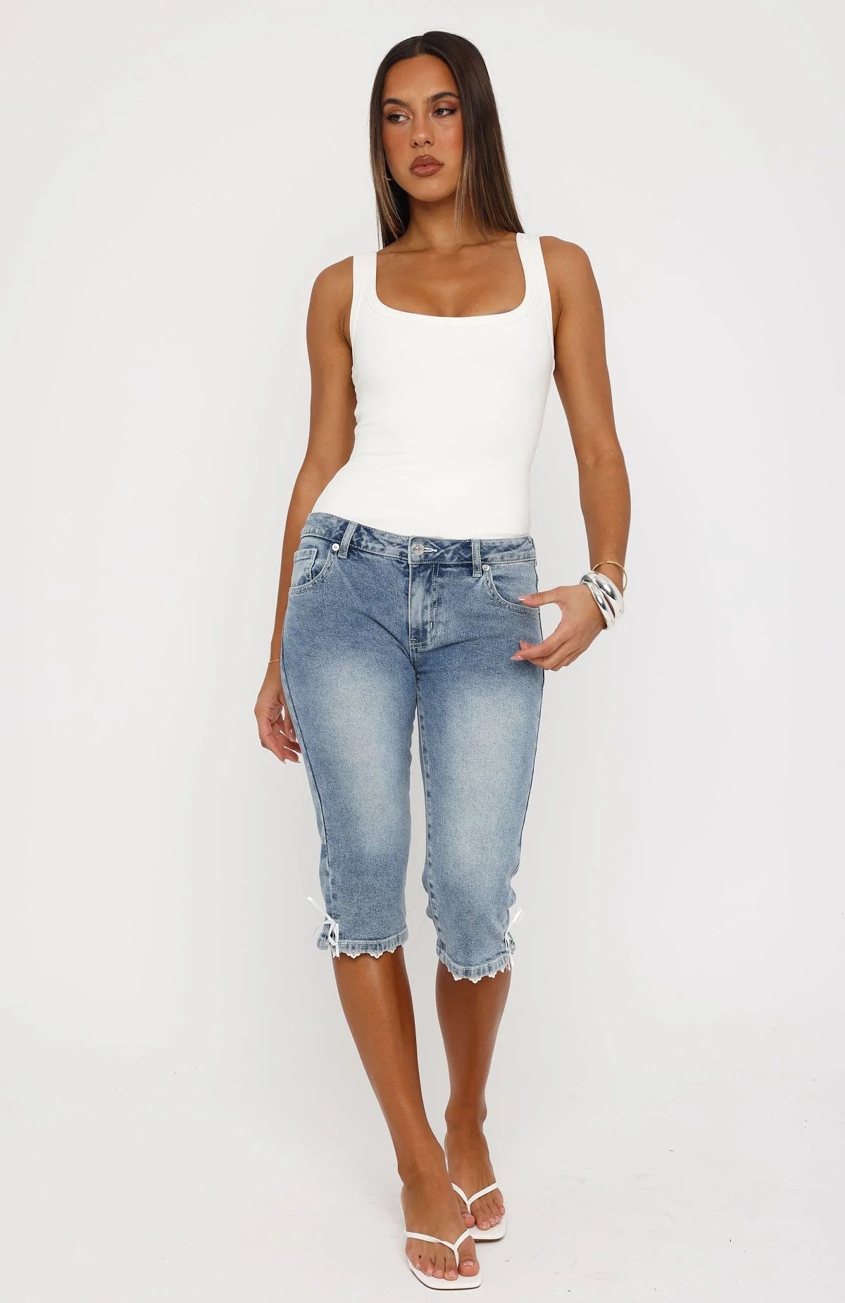 Latisha Low Rise Capri Jeans Vintage Light Blue - Image 2