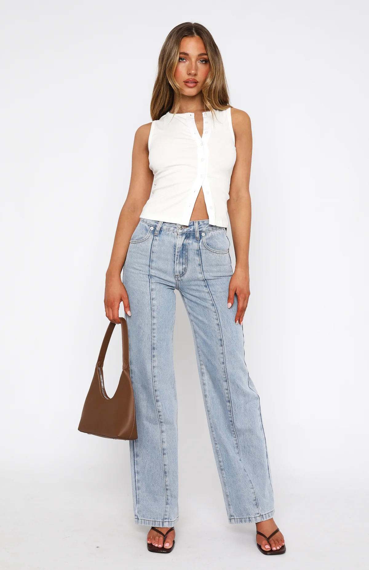 Layla Mid Rise Straight Leg Jeans Light Blue - Image 2
