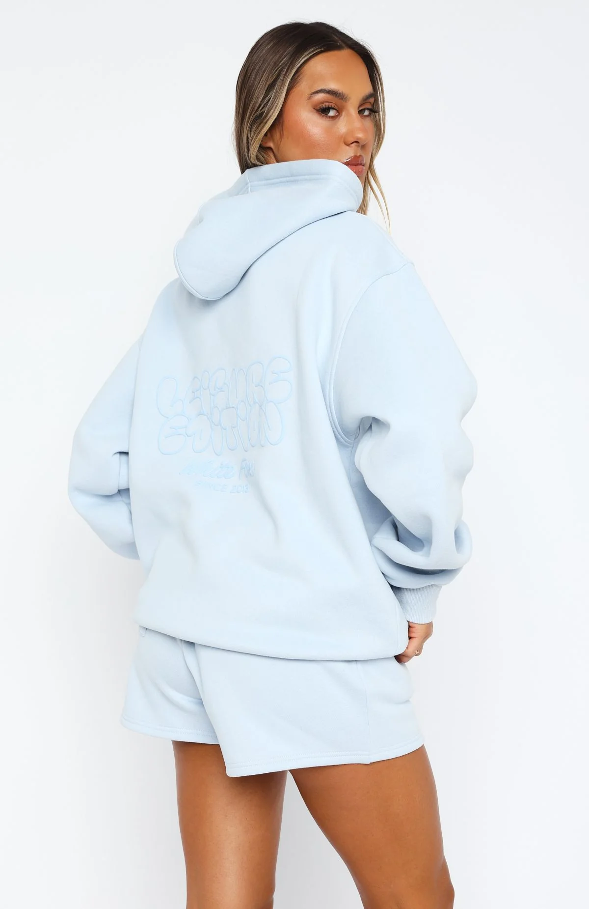 Leisure Edition Oversized Hoodie Baby Blue - Image 4