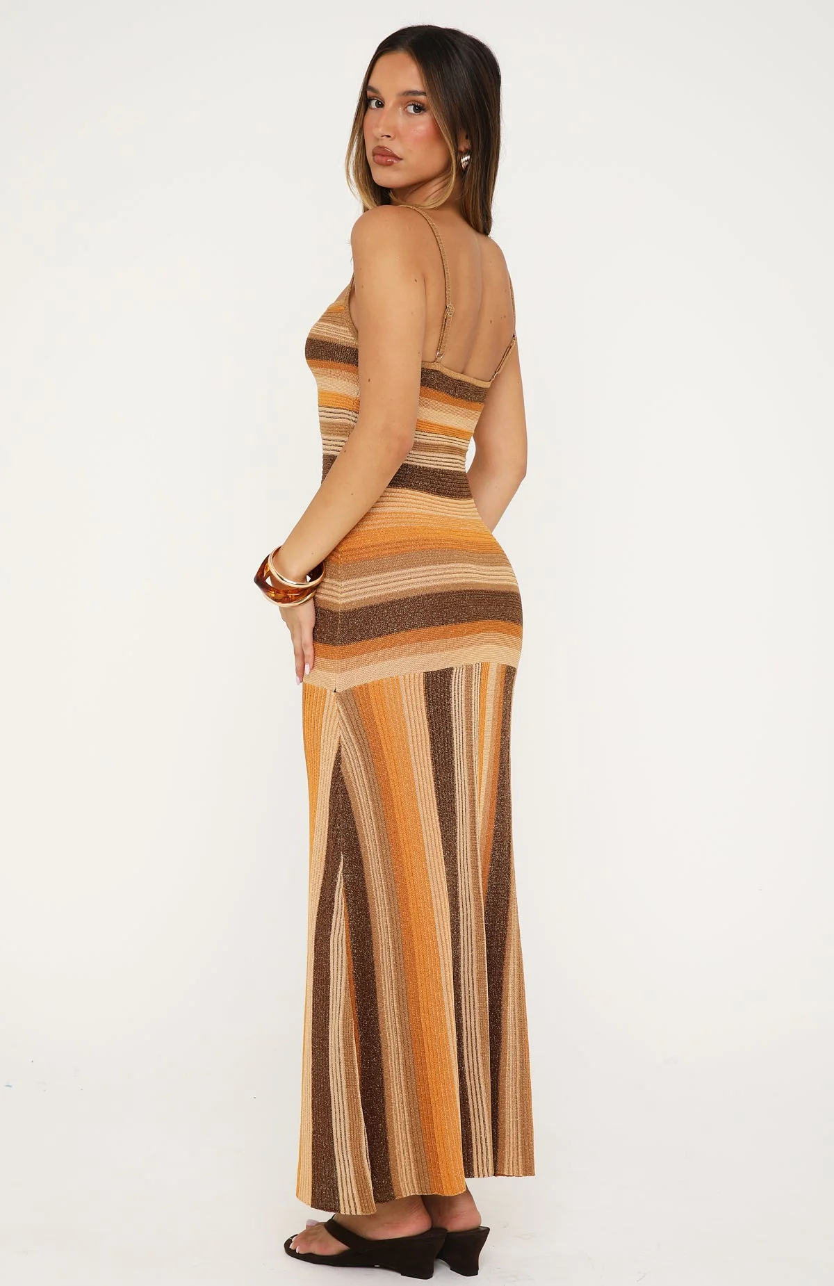 Linear Heat Knit Maxi Dress Honey Love - Image 5