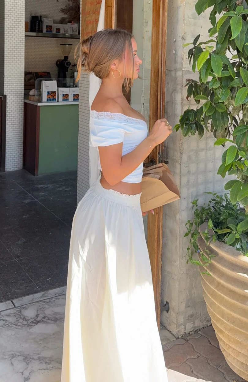 Lost In Your Love Maxi Skirt Cream - Image 7