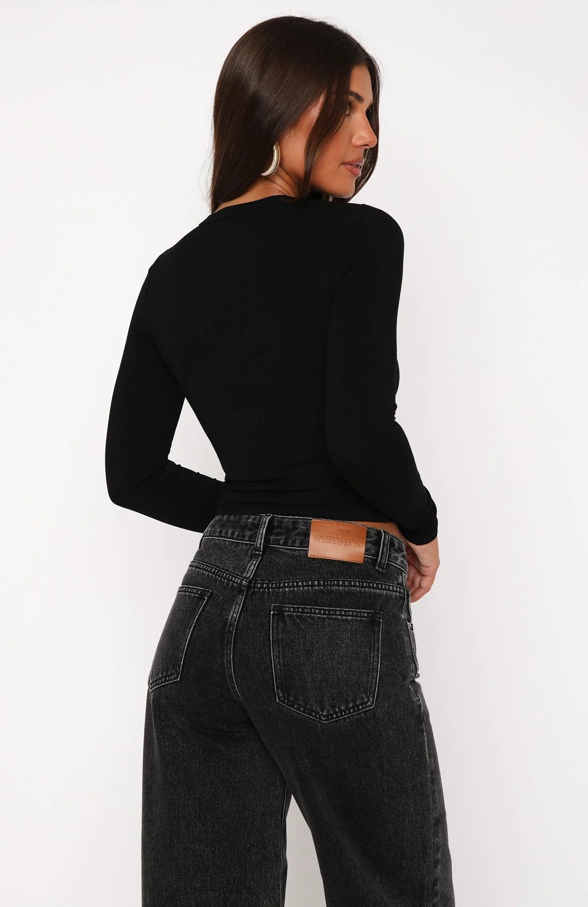 Love Addiction Long Sleeve Baby Tee Black - Image 4