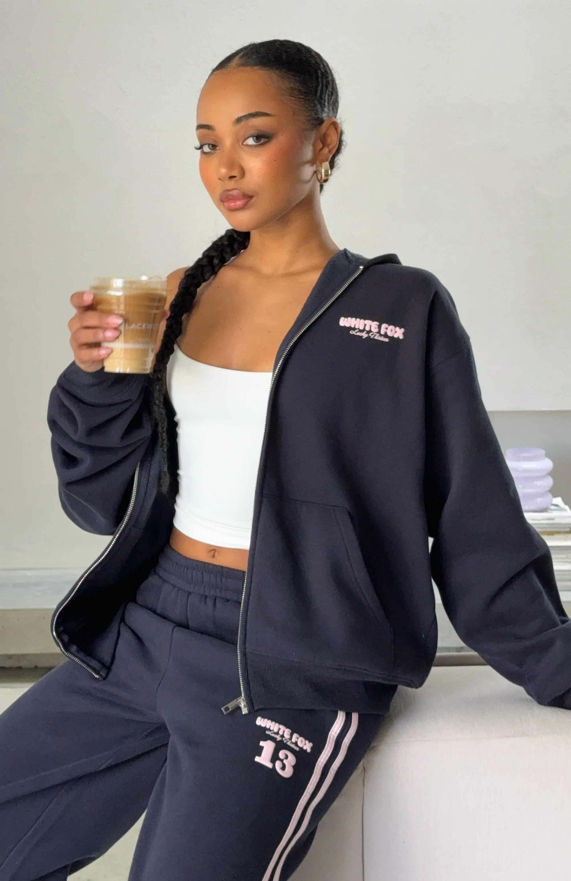 Lucky Thirteen Charise Zip Front Hoodie Navy - Image 7