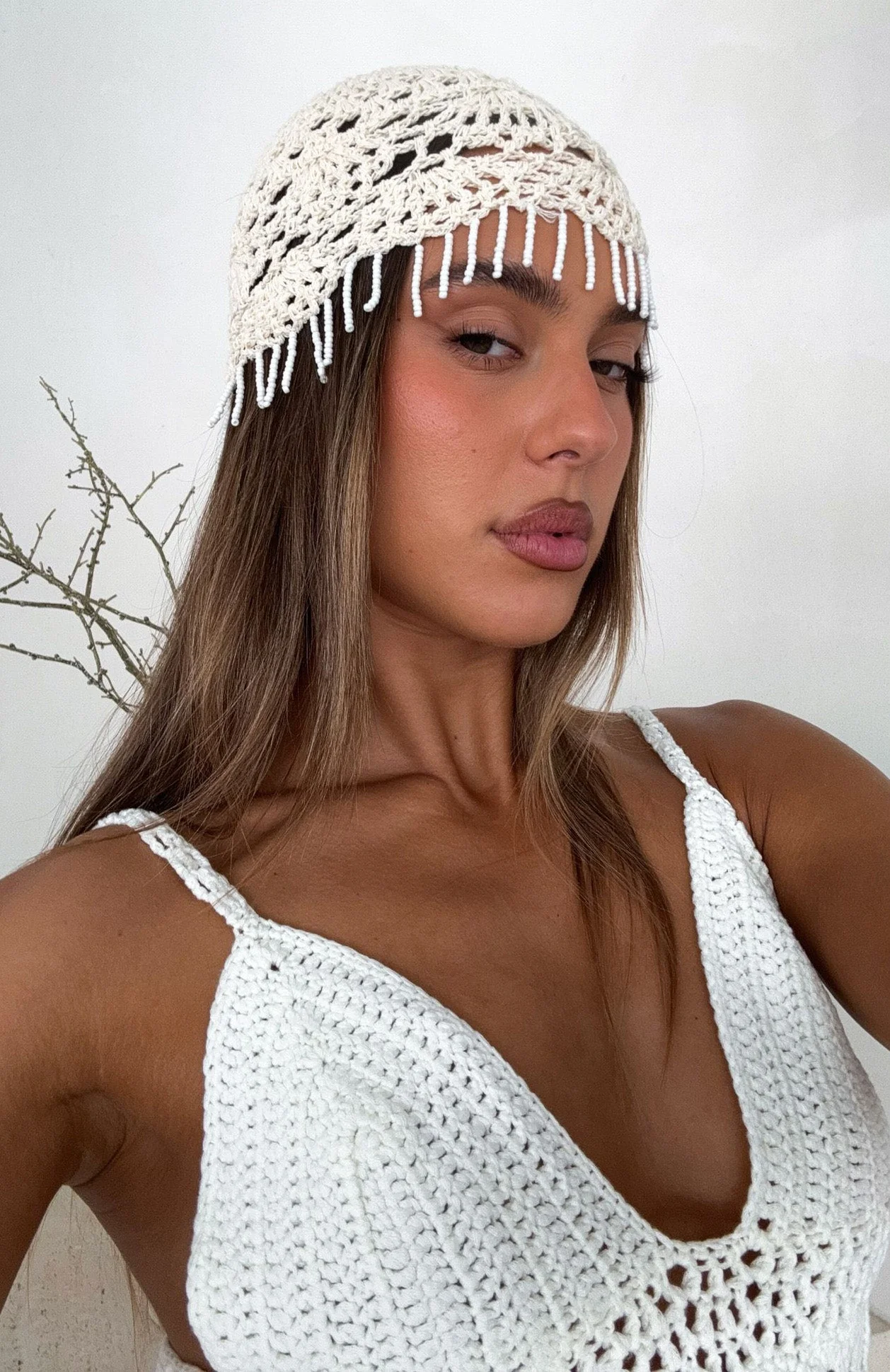 Maja Crochet Hat Cream - Image 6