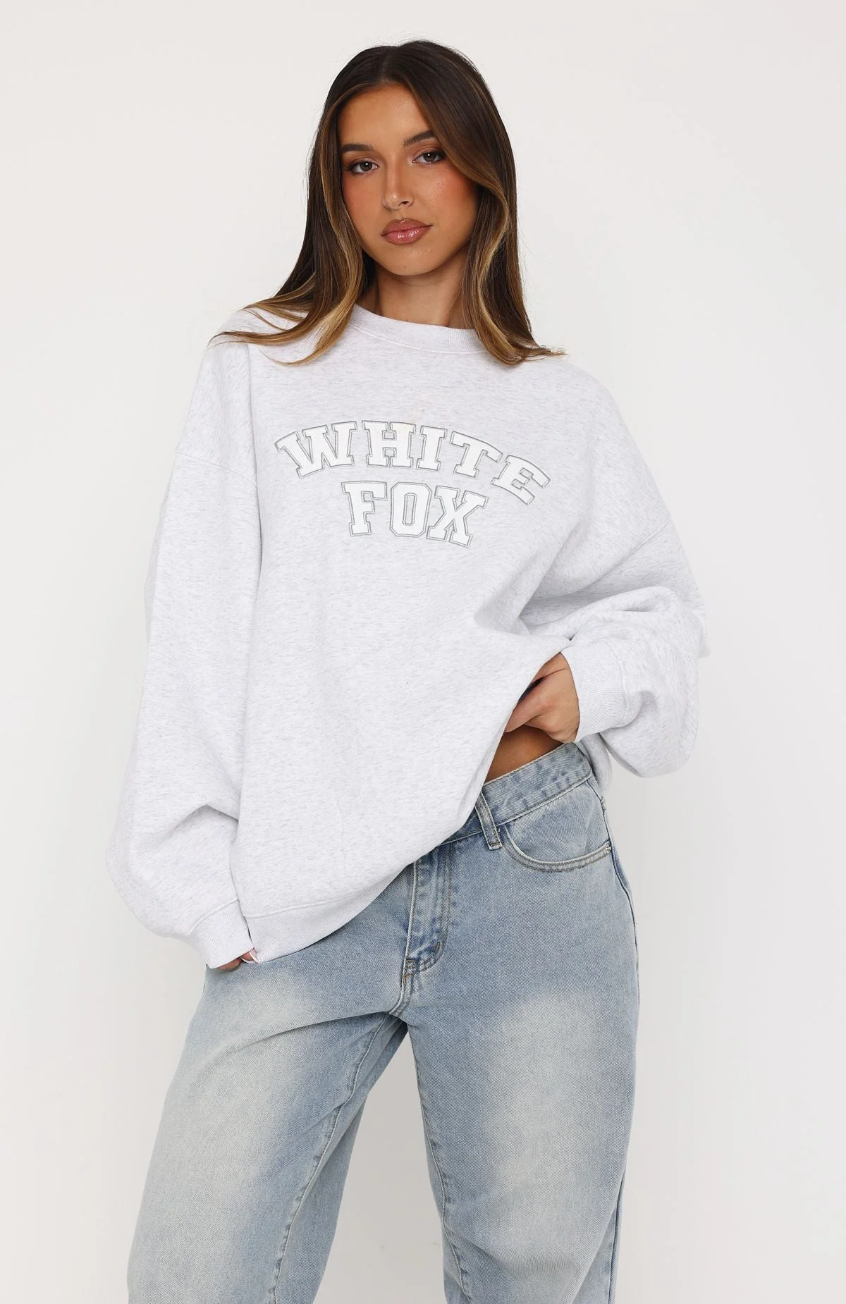 Major Upgrade Oversized Drop Shoulder Sweater Grey Marle - Image 2